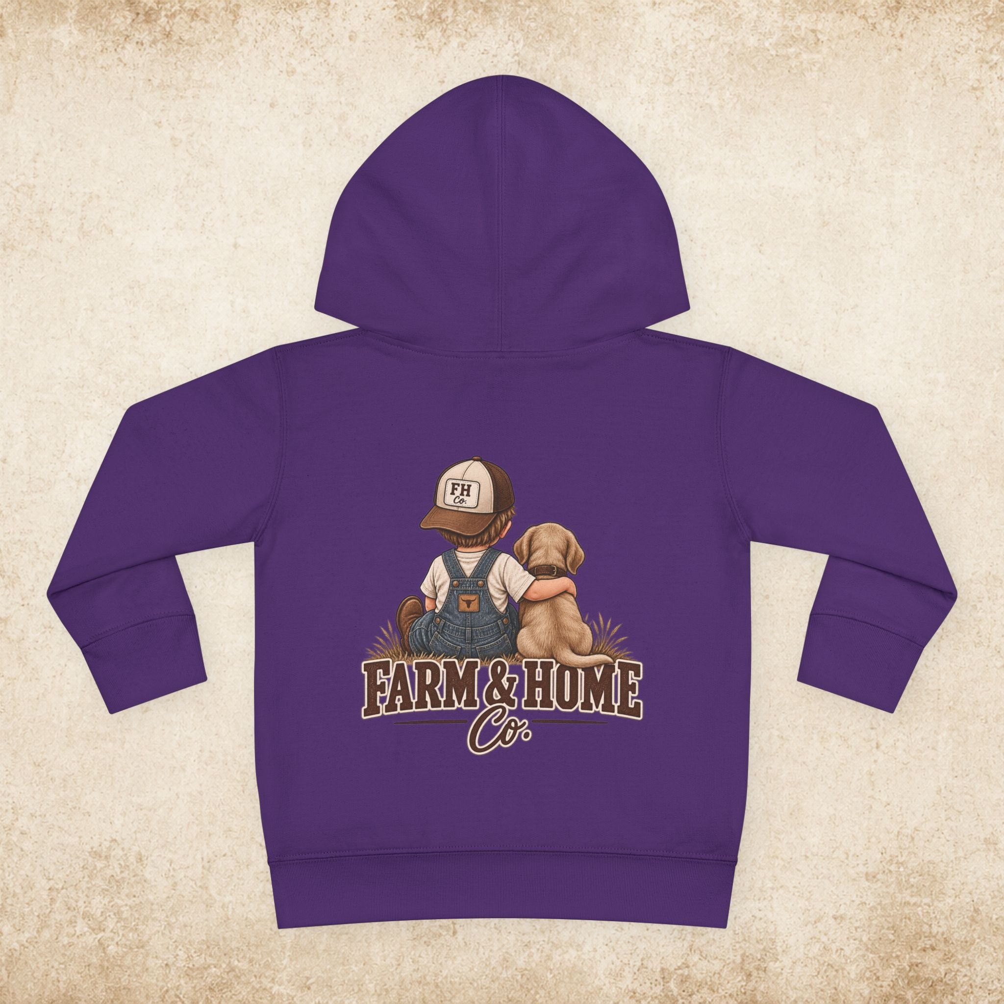 Toddler Hoodie - "Farm & Home Co." Cute Farmer and Puppy Pullover