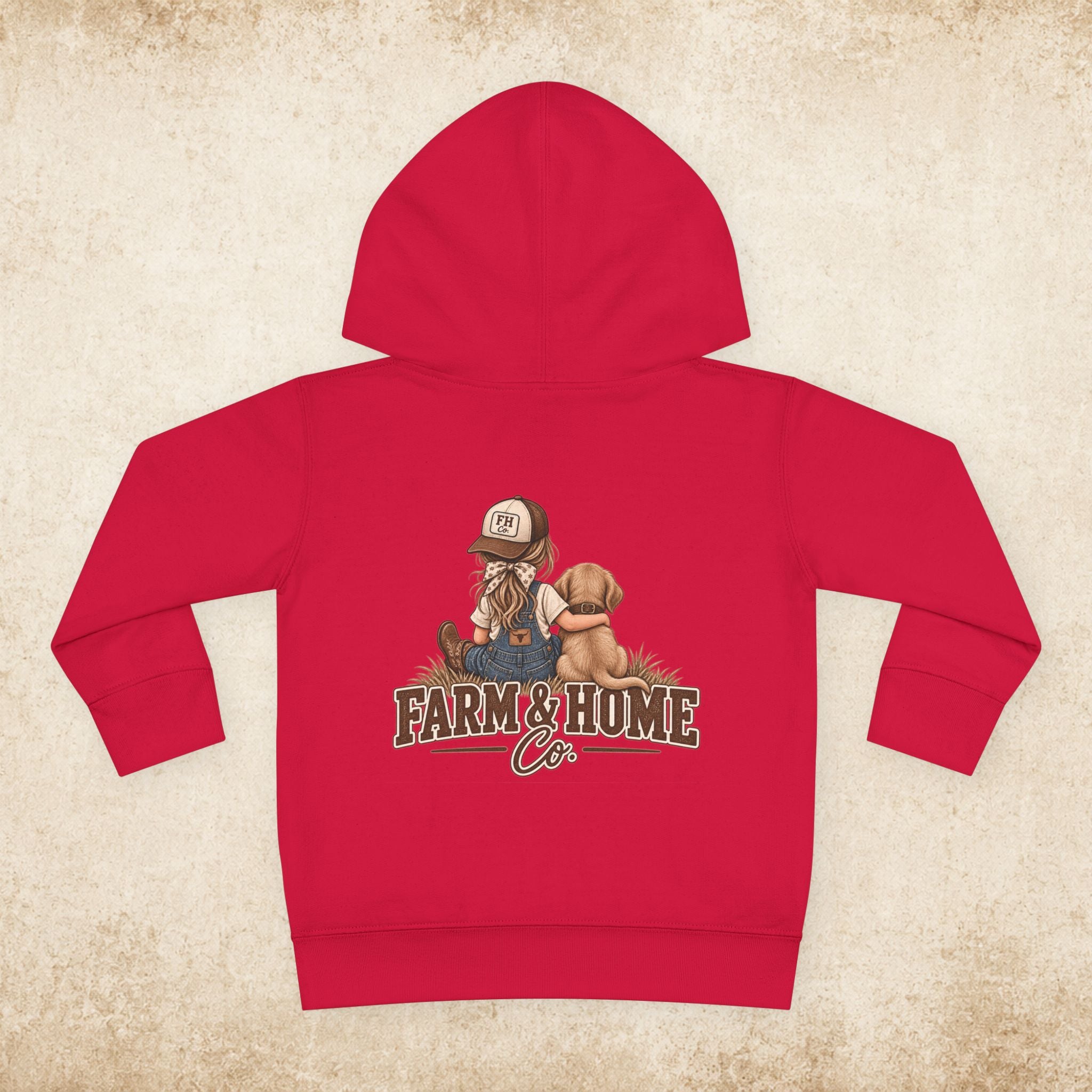 Toddler Hoodie — Farm & Home Co. Kids Pullover with Girl and Puppy Graphic