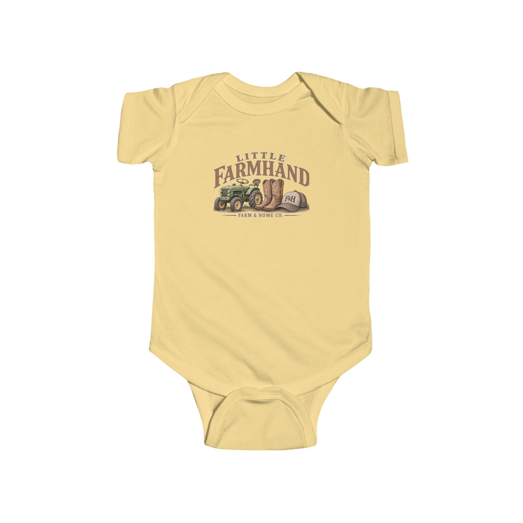 Little Farmland Infant Bodysuit – Rustic Farm Animal Baby Onesie