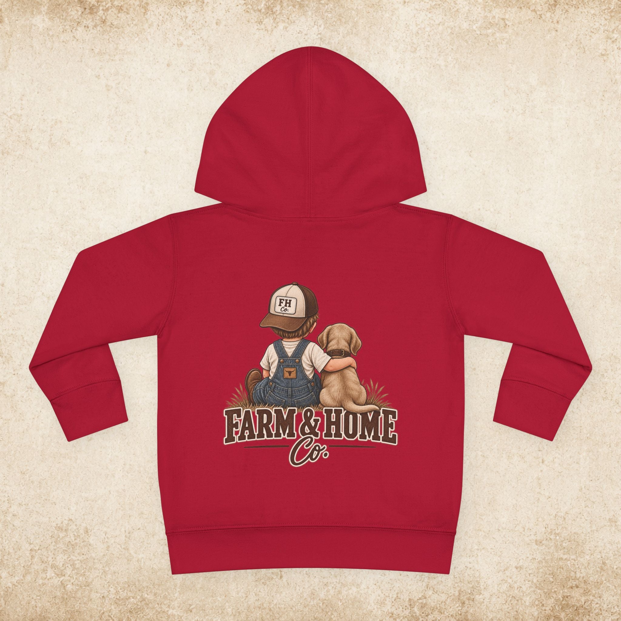 Toddler Hoodie - "Farm & Home Co." Cute Farmer and Puppy Pullover