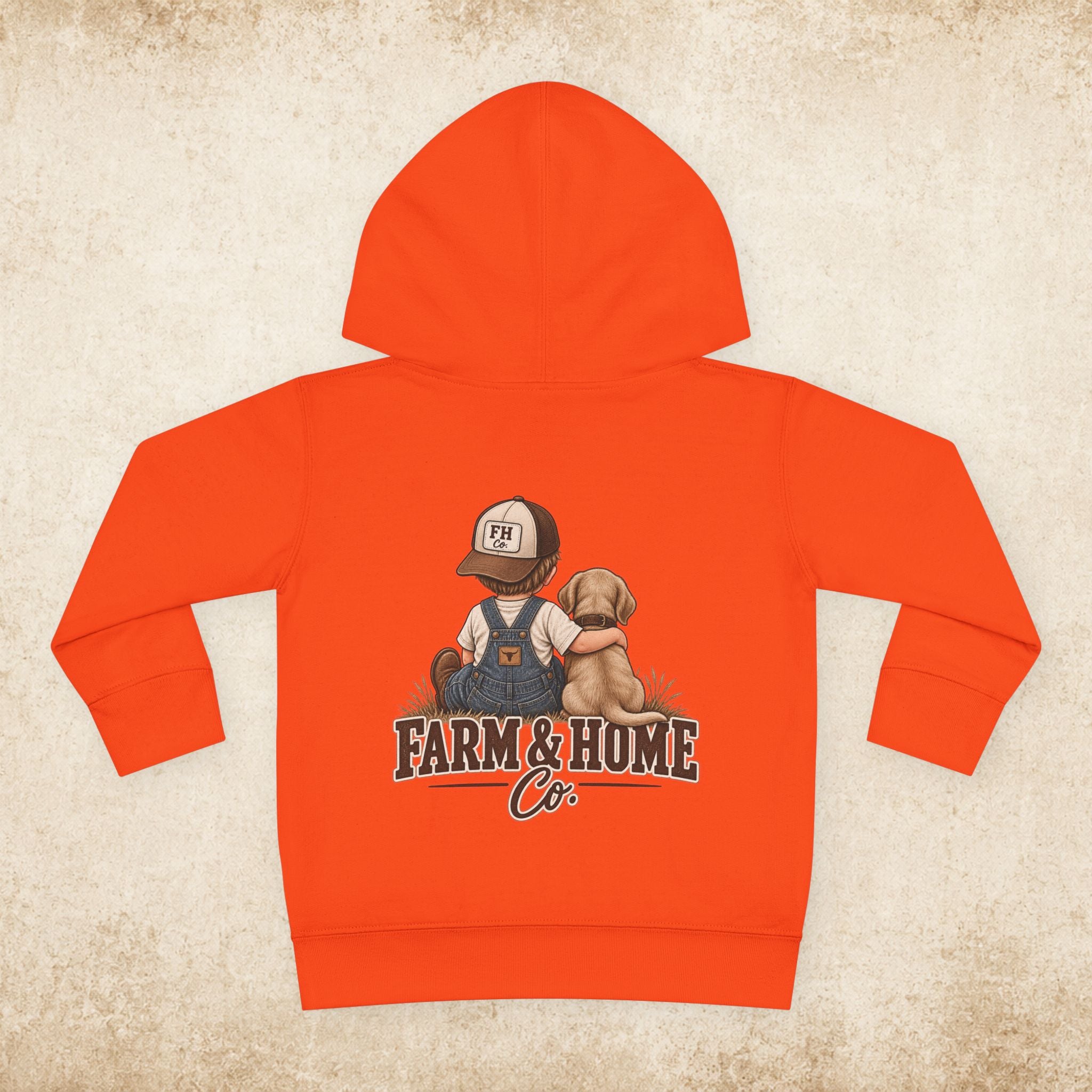 Toddler Hoodie - "Farm & Home Co." Cute Farmer and Puppy Pullover