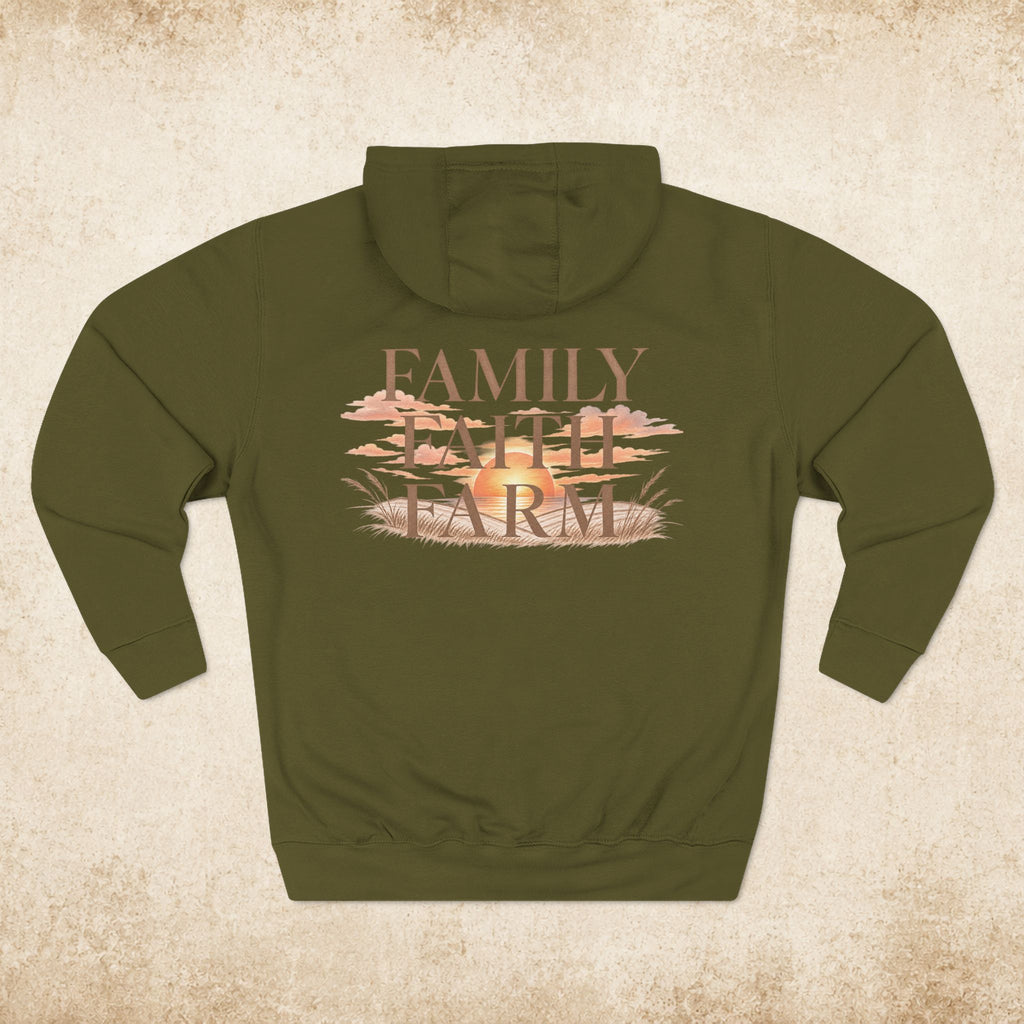 Family Faith Farm Hoodie — Farmhouse Monogram Pullover