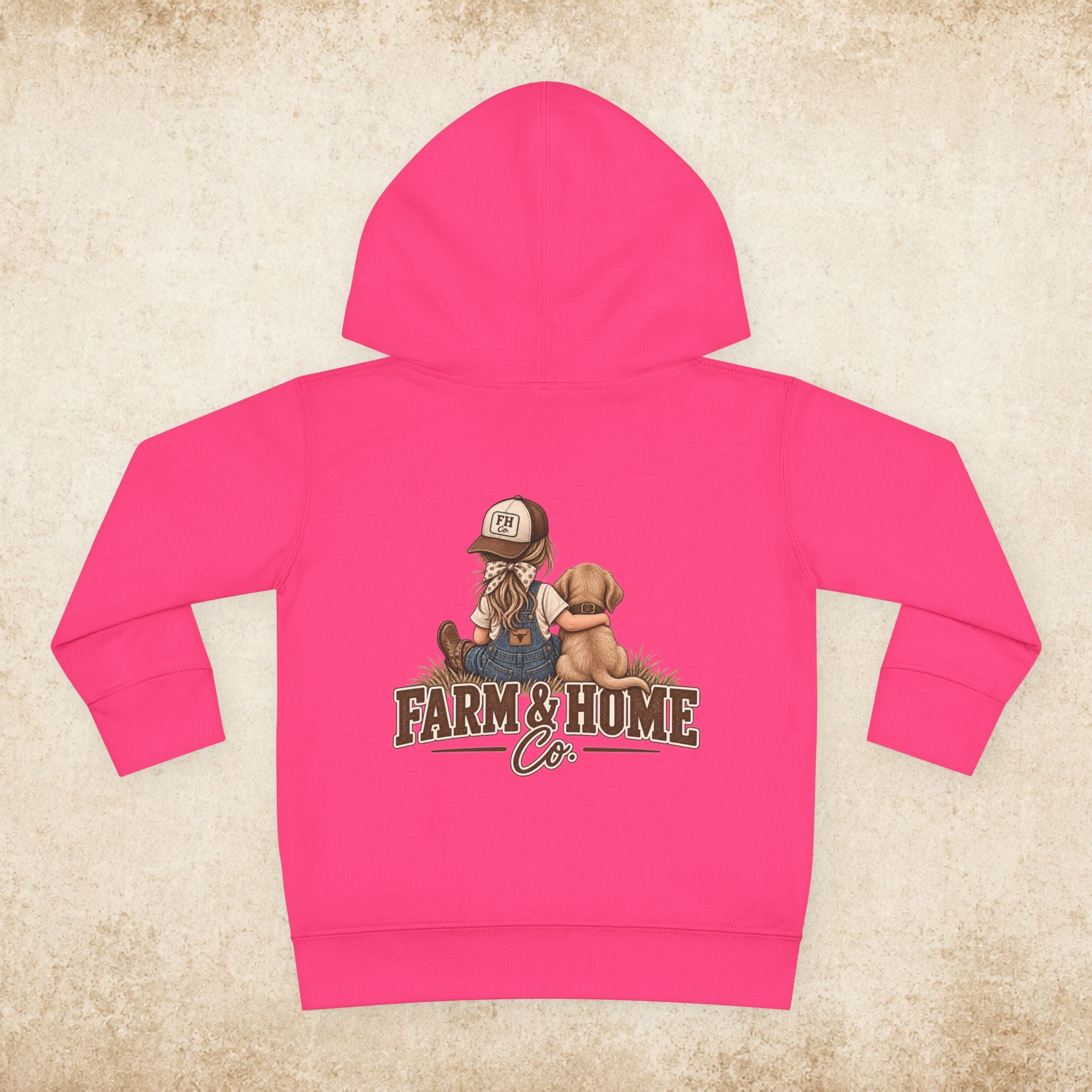 Toddler Hoodie — Farm & Home Co. Kids Pullover with Girl and Puppy Graphic