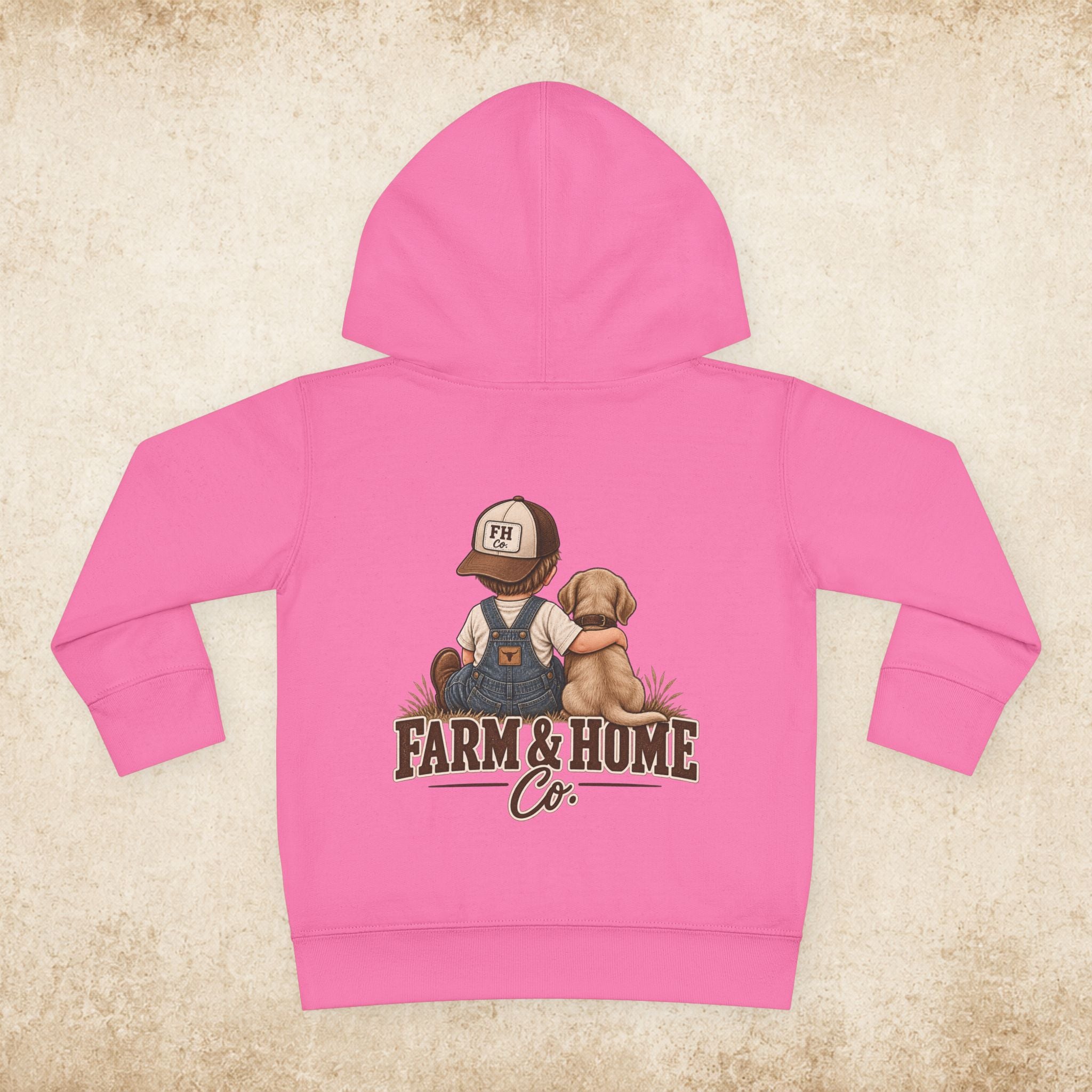 Toddler Hoodie - "Farm & Home Co." Cute Farmer and Puppy Pullover