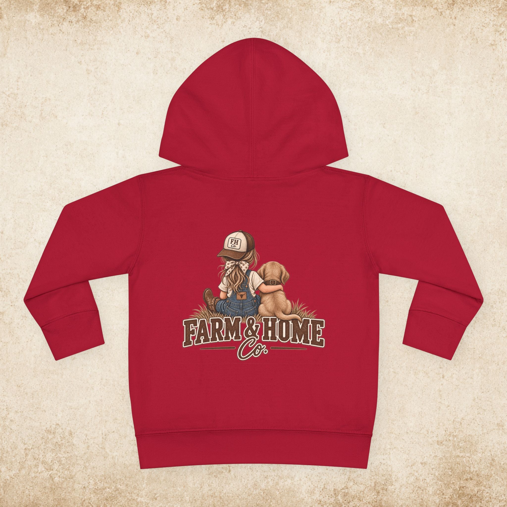 Toddler Hoodie — Farm & Home Co. Kids Pullover with Girl and Puppy Graphic