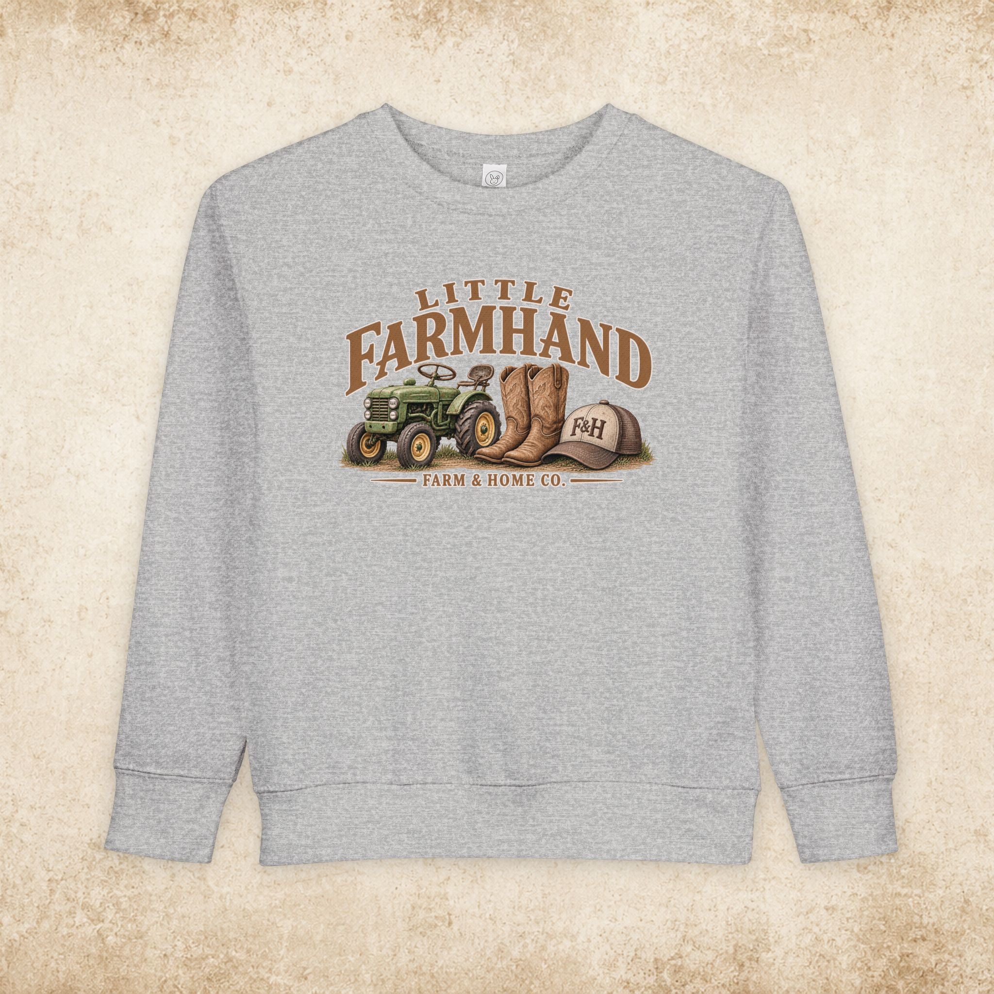 Little Farmhand Toddler Sweatshirt – Vintage Tractor & Boots Kids Pullover
