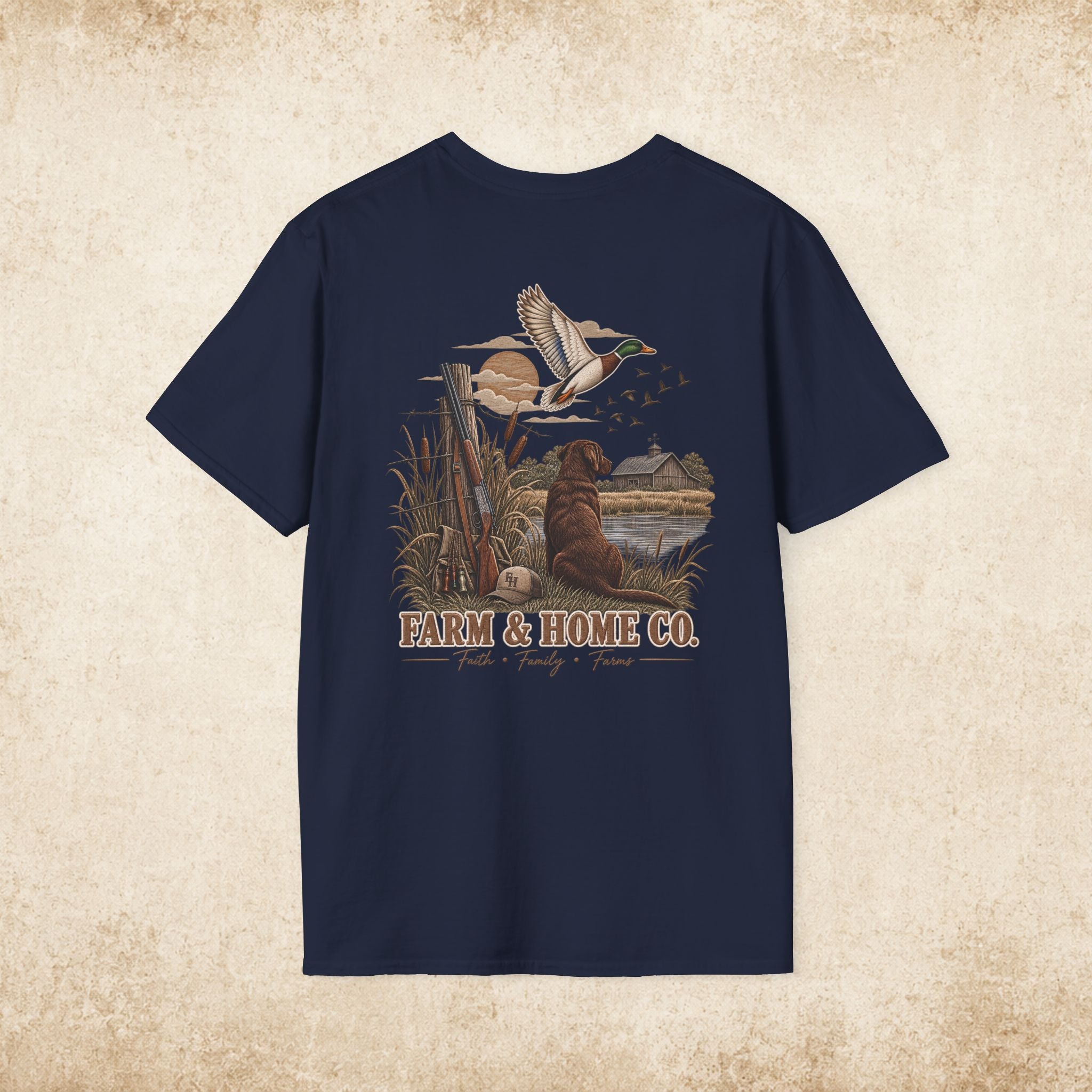 Farm & Home Co. Logo T-Shirt — Minimal Rustic Chest Graphic