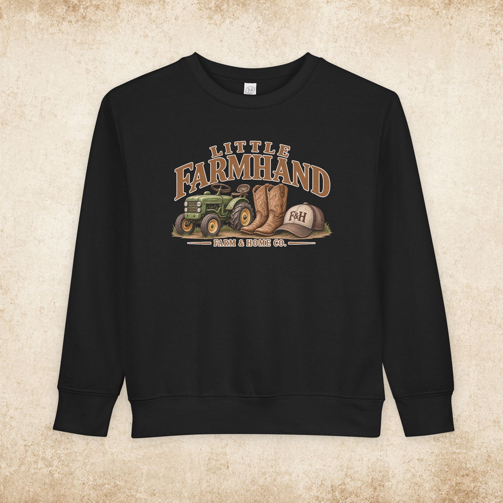 Little Farmhand Toddler Sweatshirt – Vintage Tractor & Boots Kids Pullover