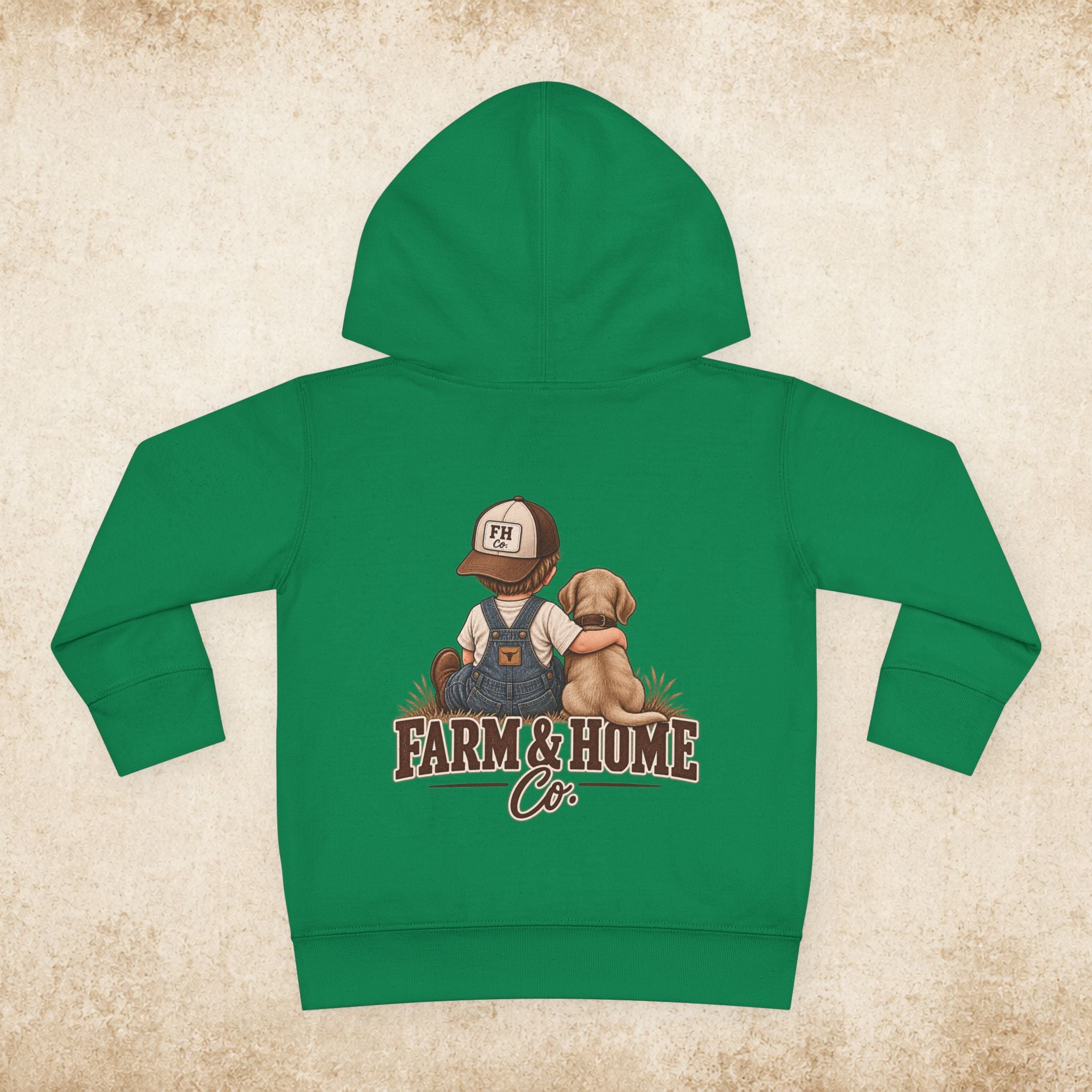Toddler Hoodie - "Farm & Home Co." Cute Farmer and Puppy Pullover