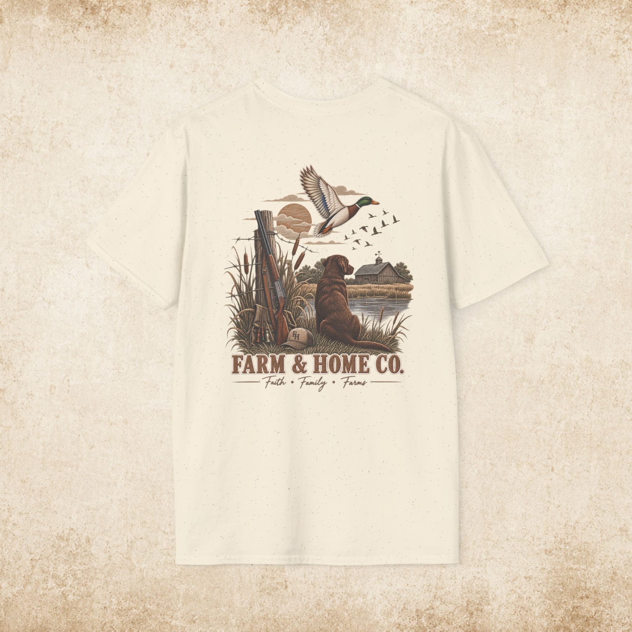 Farm & Home Co. Logo T-Shirt — Minimal Rustic Chest Graphic