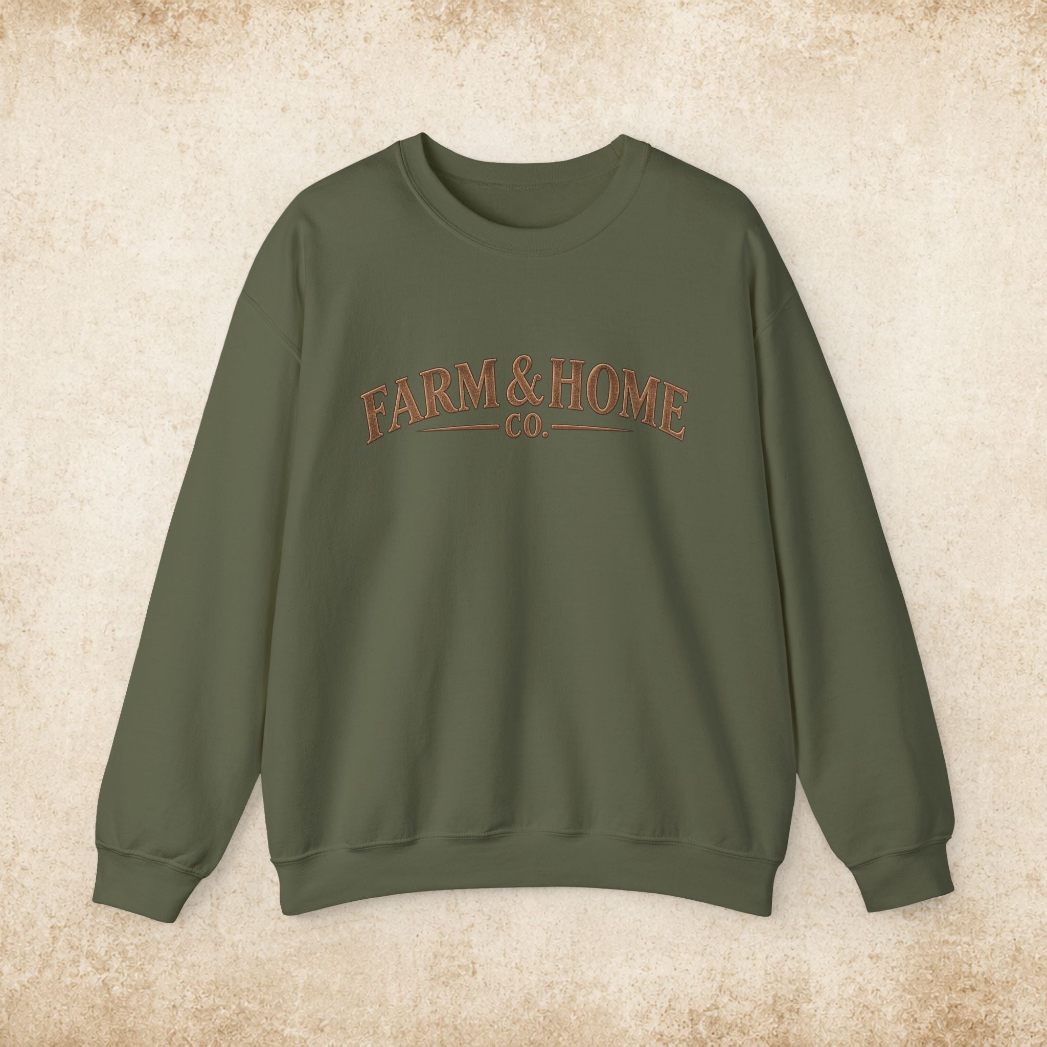 Farm & Home Co. Crewneck Sweatshirt - Rustic Farmhouse Logo Pullover