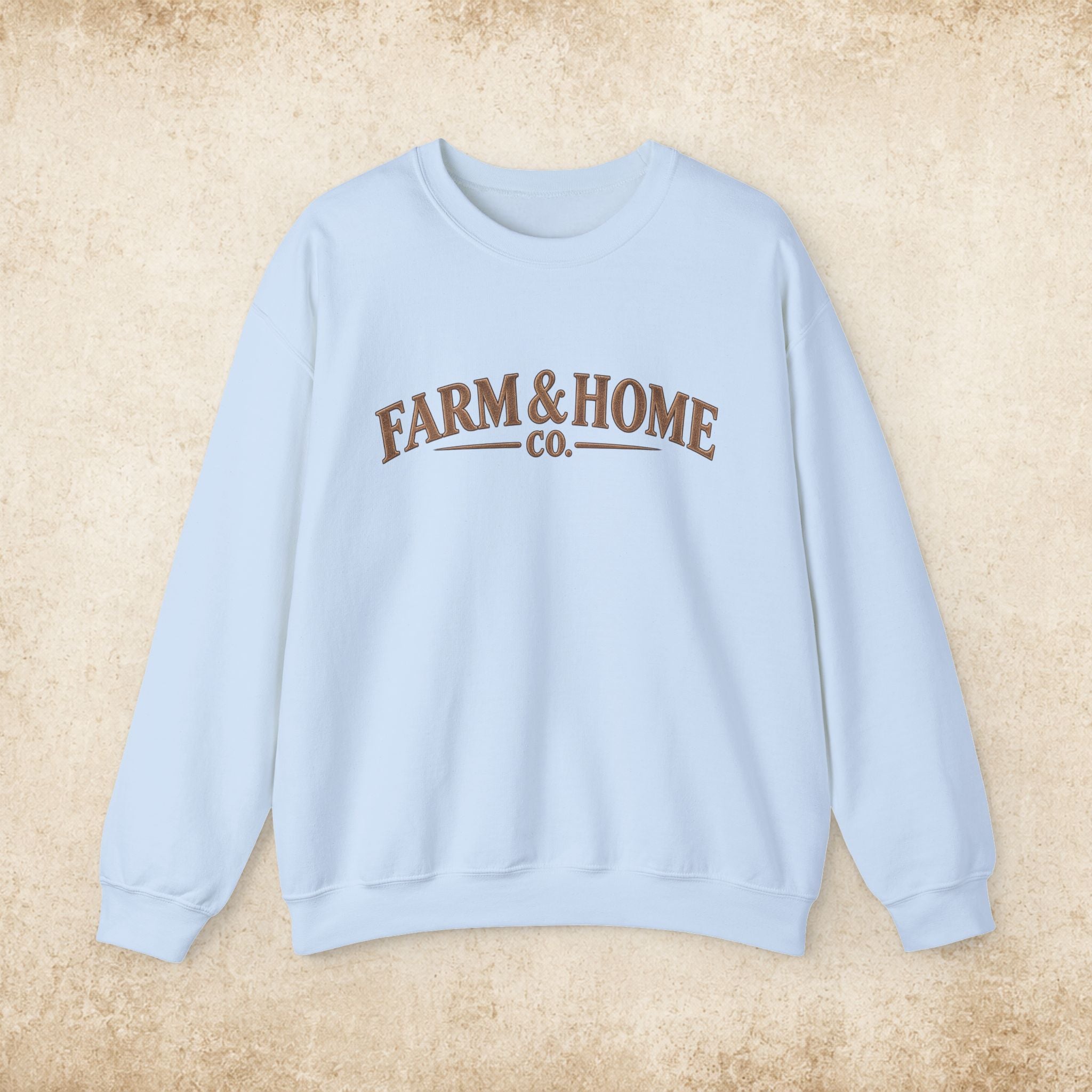 Farm & Home Co. Crewneck Sweatshirt - Rustic Farmhouse Logo Pullover