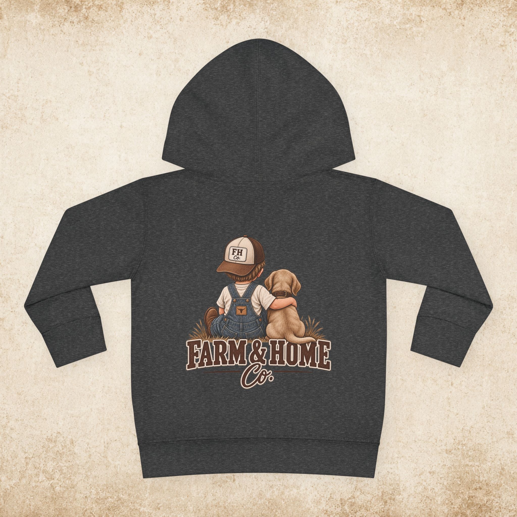 Toddler Hoodie - "Farm & Home Co." Cute Farmer and Puppy Pullover