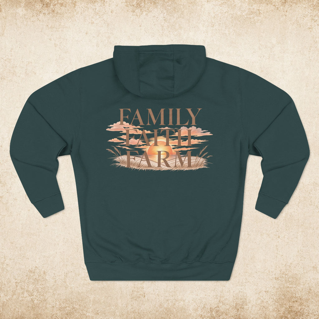 Family Faith Farm Hoodie — Farmhouse Monogram Pullover