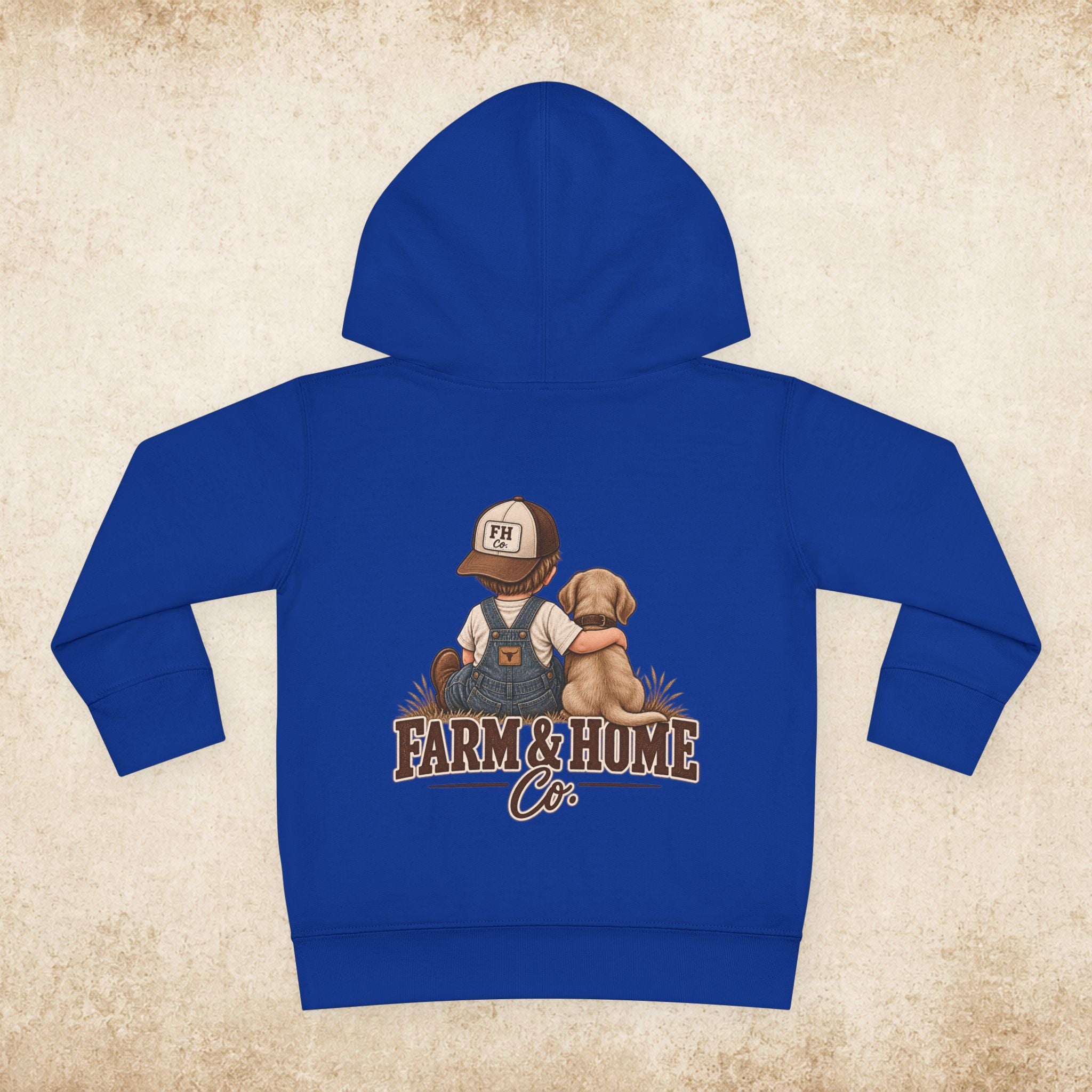 Toddler Hoodie - "Farm & Home Co." Cute Farmer and Puppy Pullover