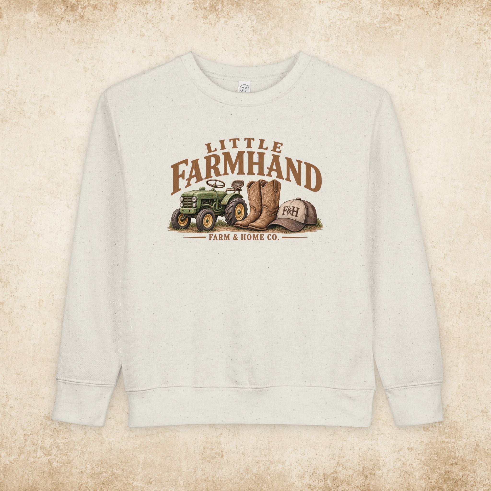 Little Farmhand Toddler Sweatshirt – Vintage Tractor & Boots Kids Pullover