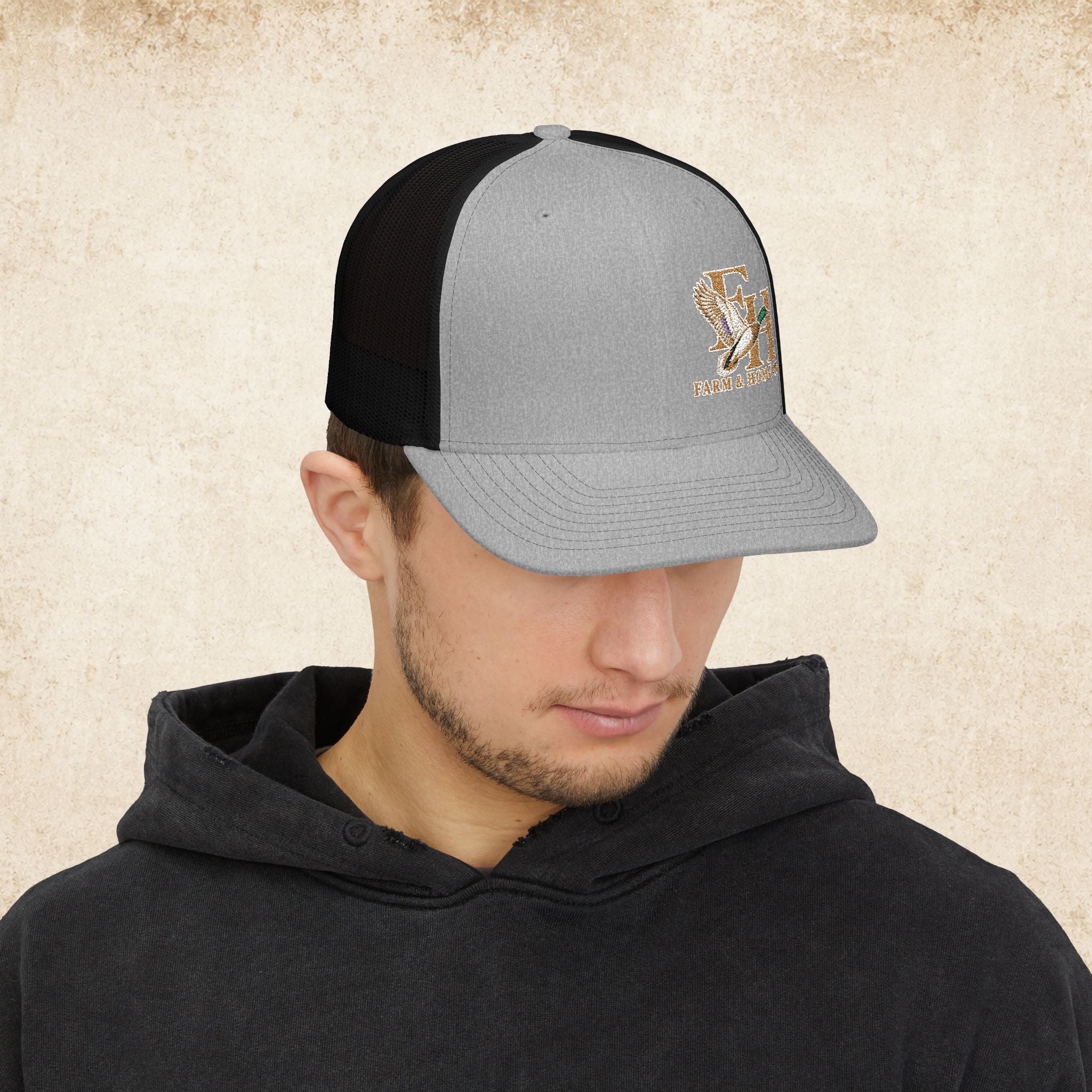Trucker Cap — Eagle & Initials Embroidered Snapback
