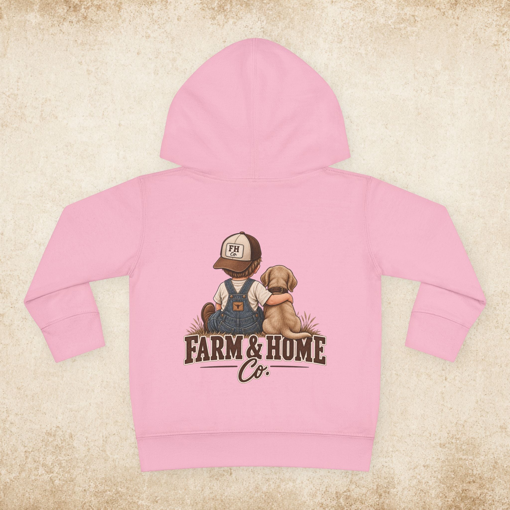 Toddler Hoodie - "Farm & Home Co." Cute Farmer and Puppy Pullover