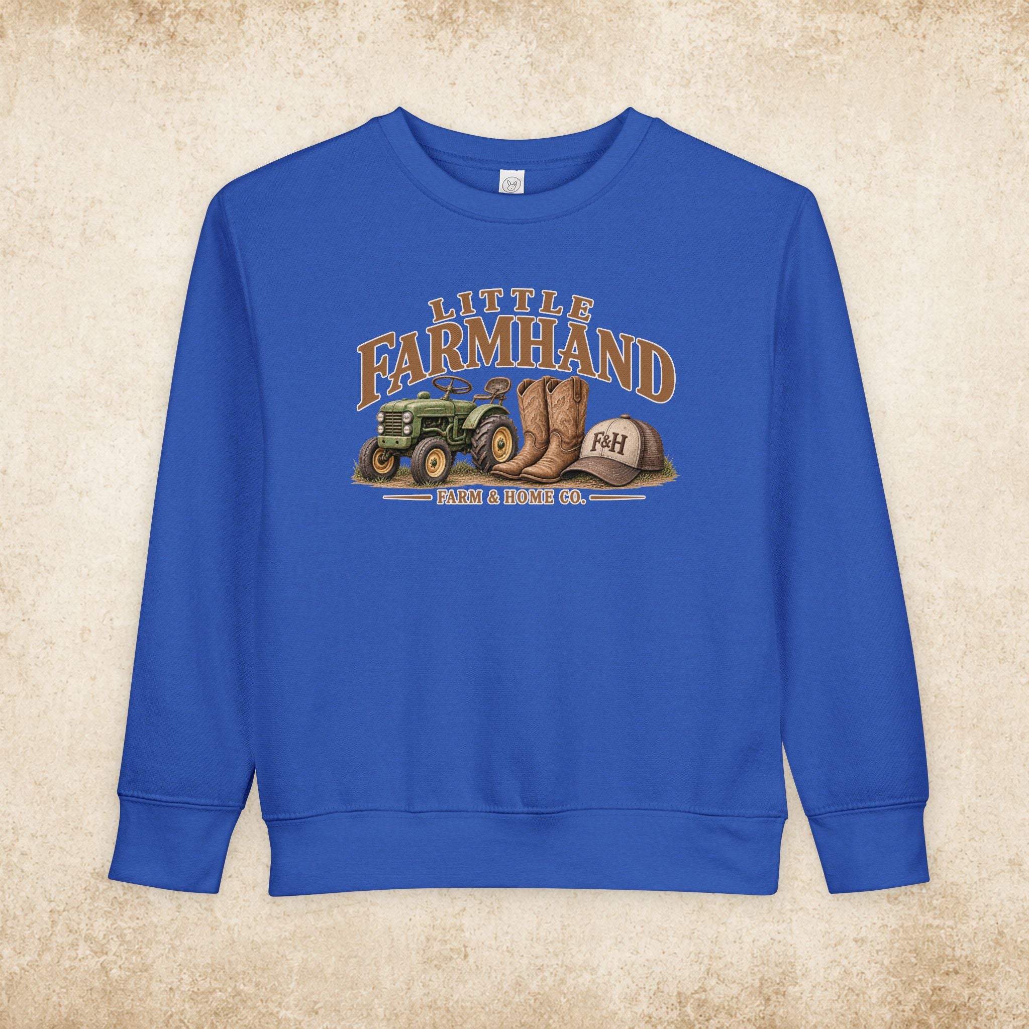 Little Farmhand Toddler Sweatshirt – Vintage Tractor & Boots Kids Pullover