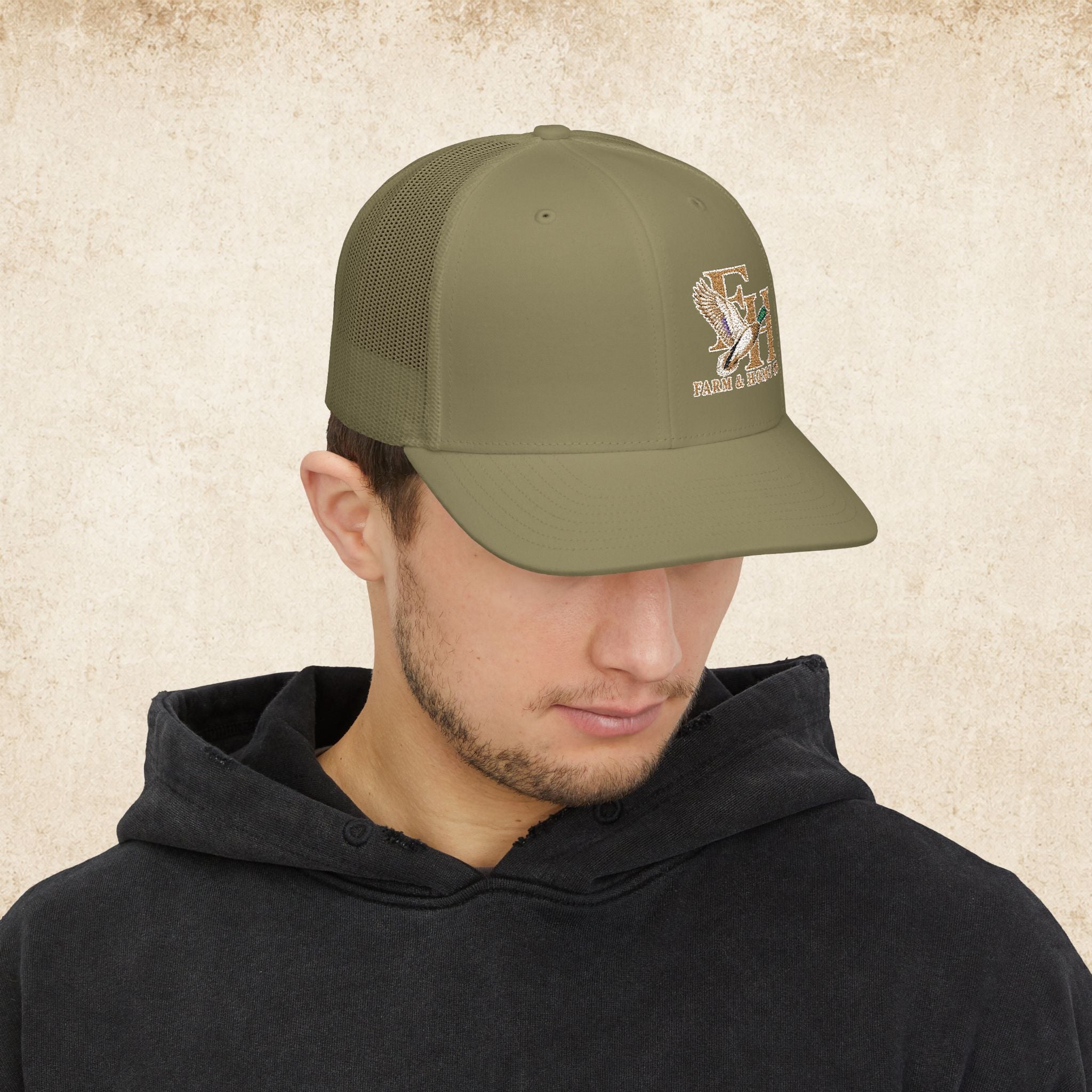 Trucker Cap — Eagle & Initials Embroidered Snapback
