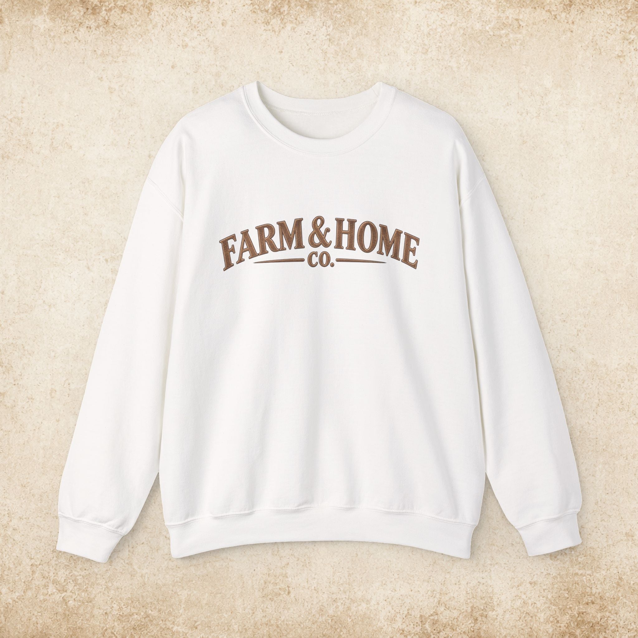 Farm & Home Co. Crewneck Sweatshirt - Rustic Farmhouse Logo Pullover
