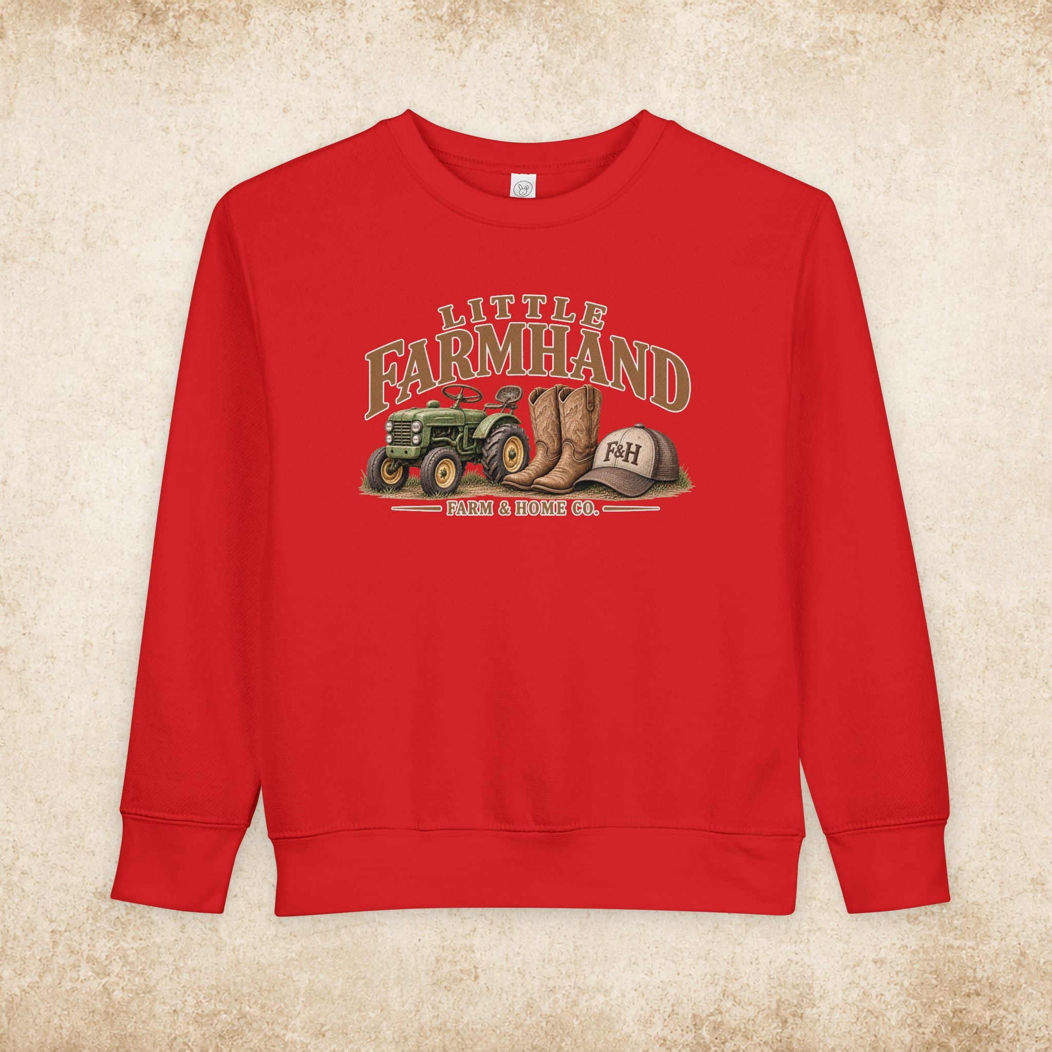 Little Farmhand Toddler Sweatshirt – Vintage Tractor & Boots Kids Pullover