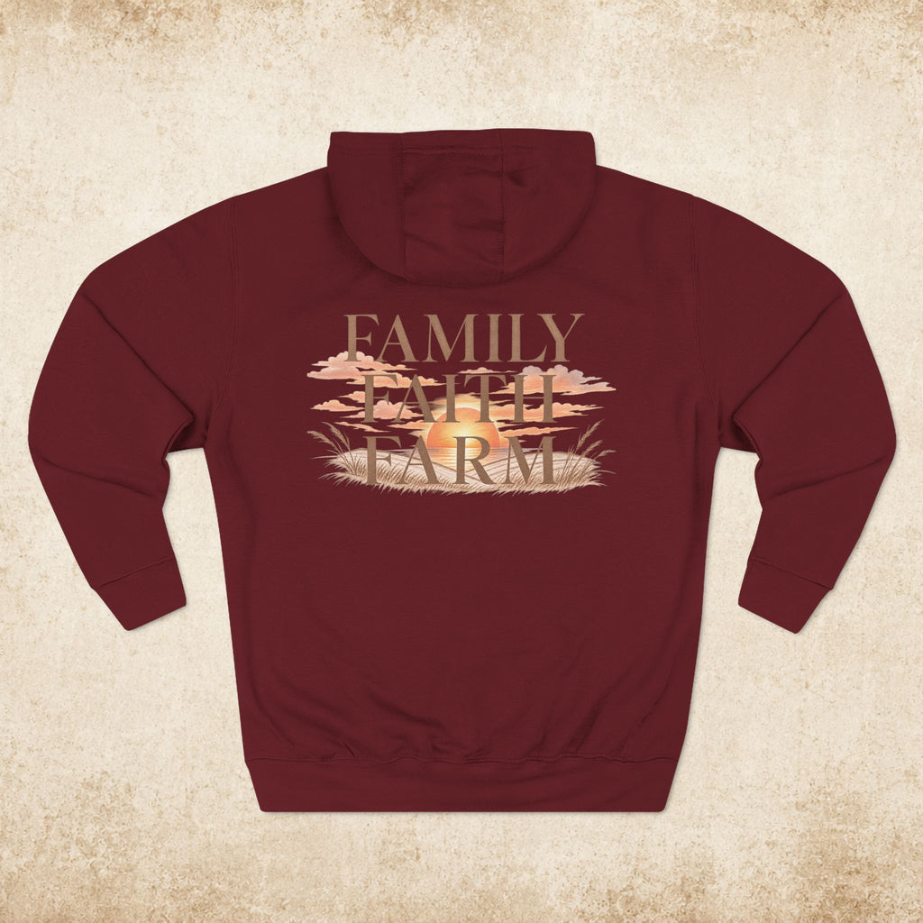 Family Faith Farm Hoodie — Farmhouse Monogram Pullover
