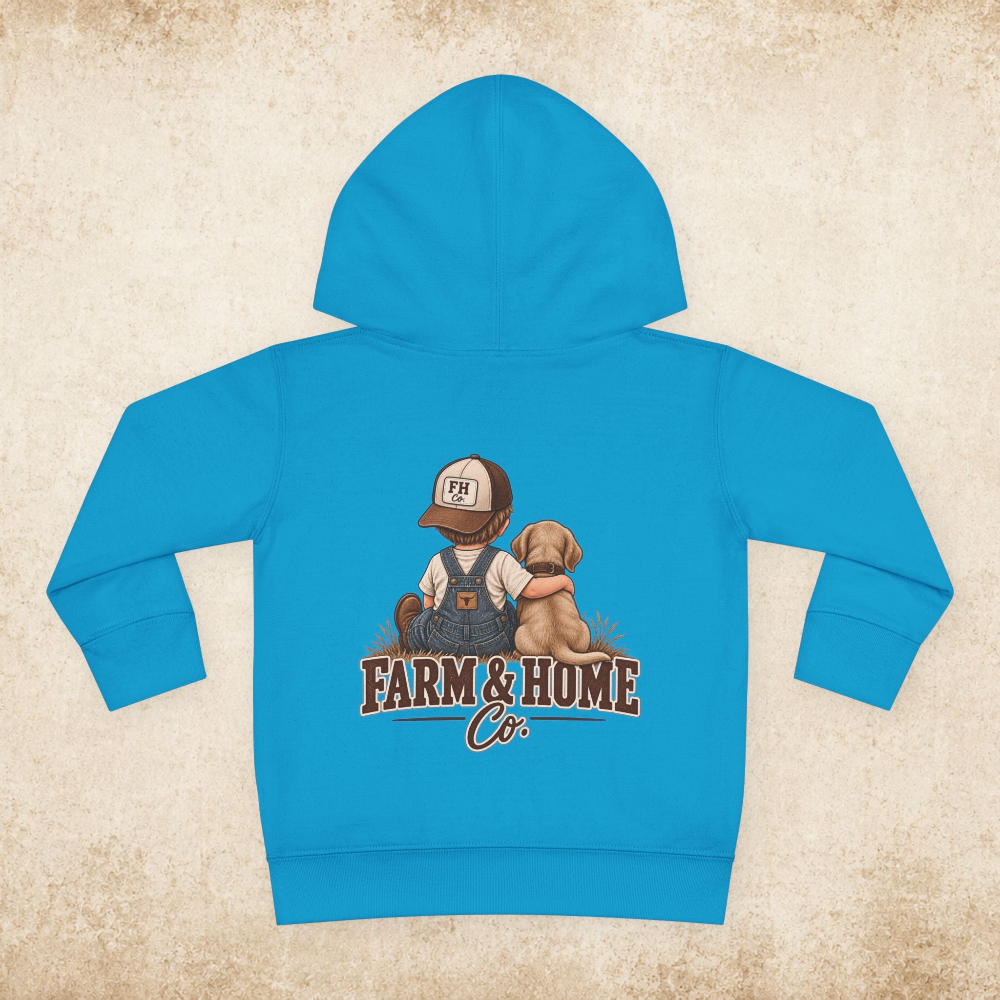 Toddler Hoodie - "Farm & Home Co." Cute Farmer and Puppy Pullover