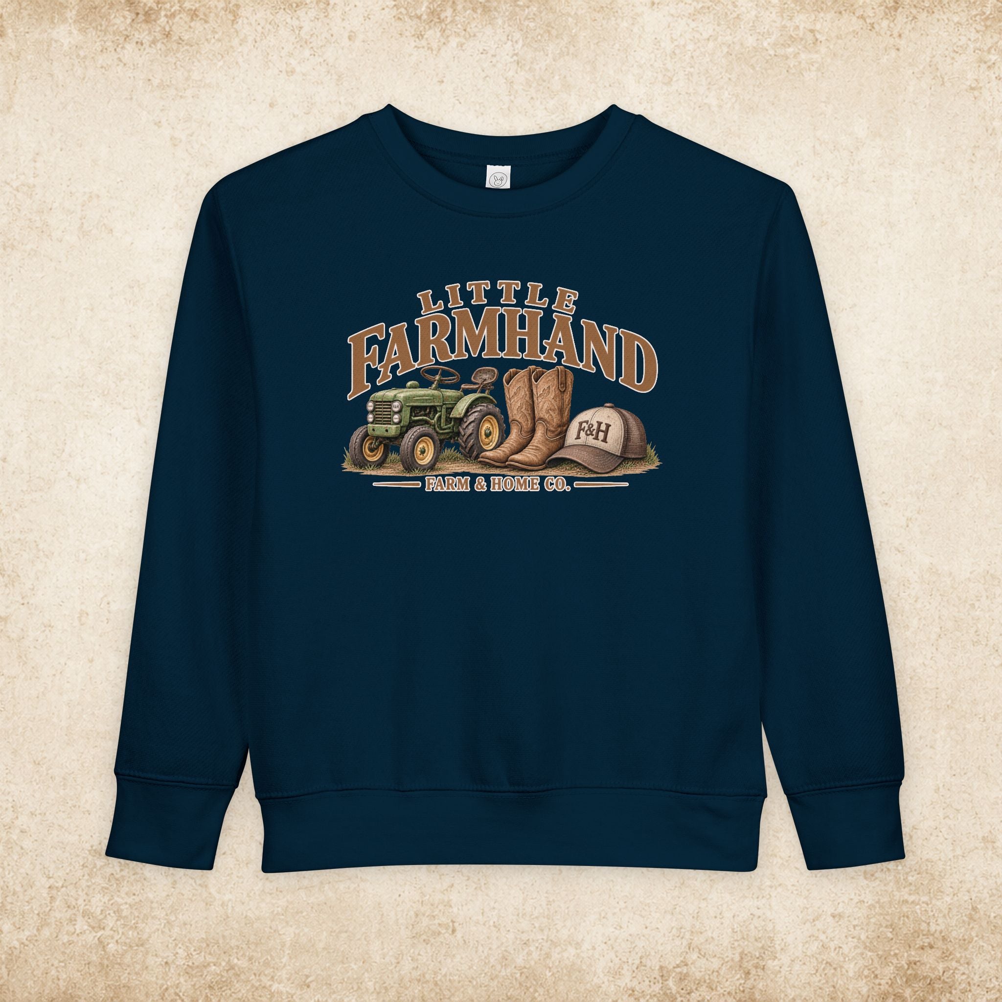 Little Farmhand Toddler Sweatshirt – Vintage Tractor & Boots Kids Pullover