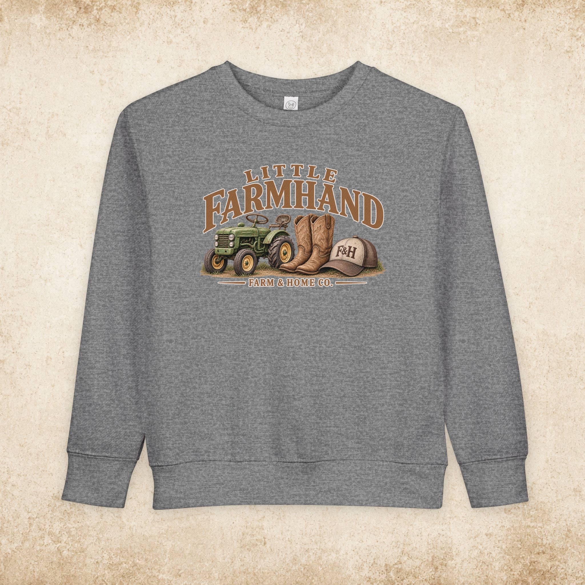 Little Farmhand Toddler Sweatshirt – Vintage Tractor & Boots Kids Pullover
