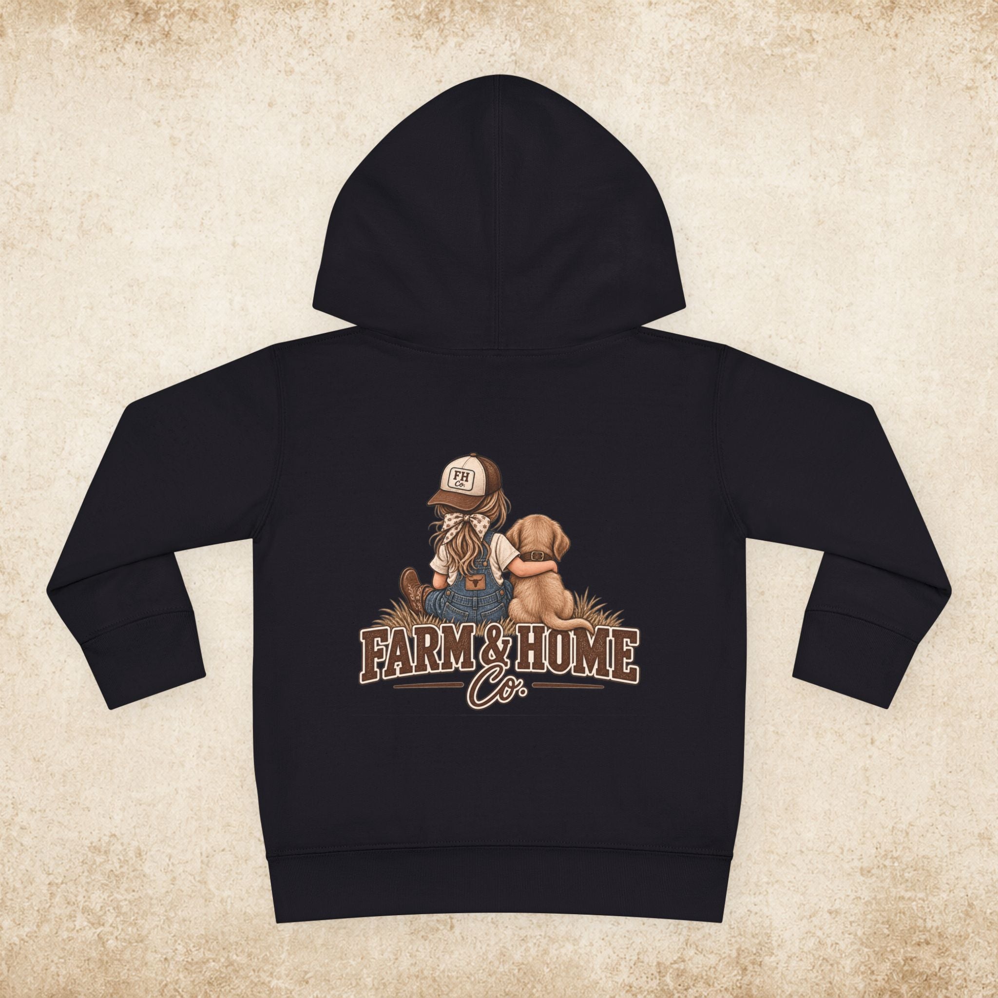 Toddler Hoodie — Farm & Home Co. Kids Pullover with Girl and Puppy Graphic