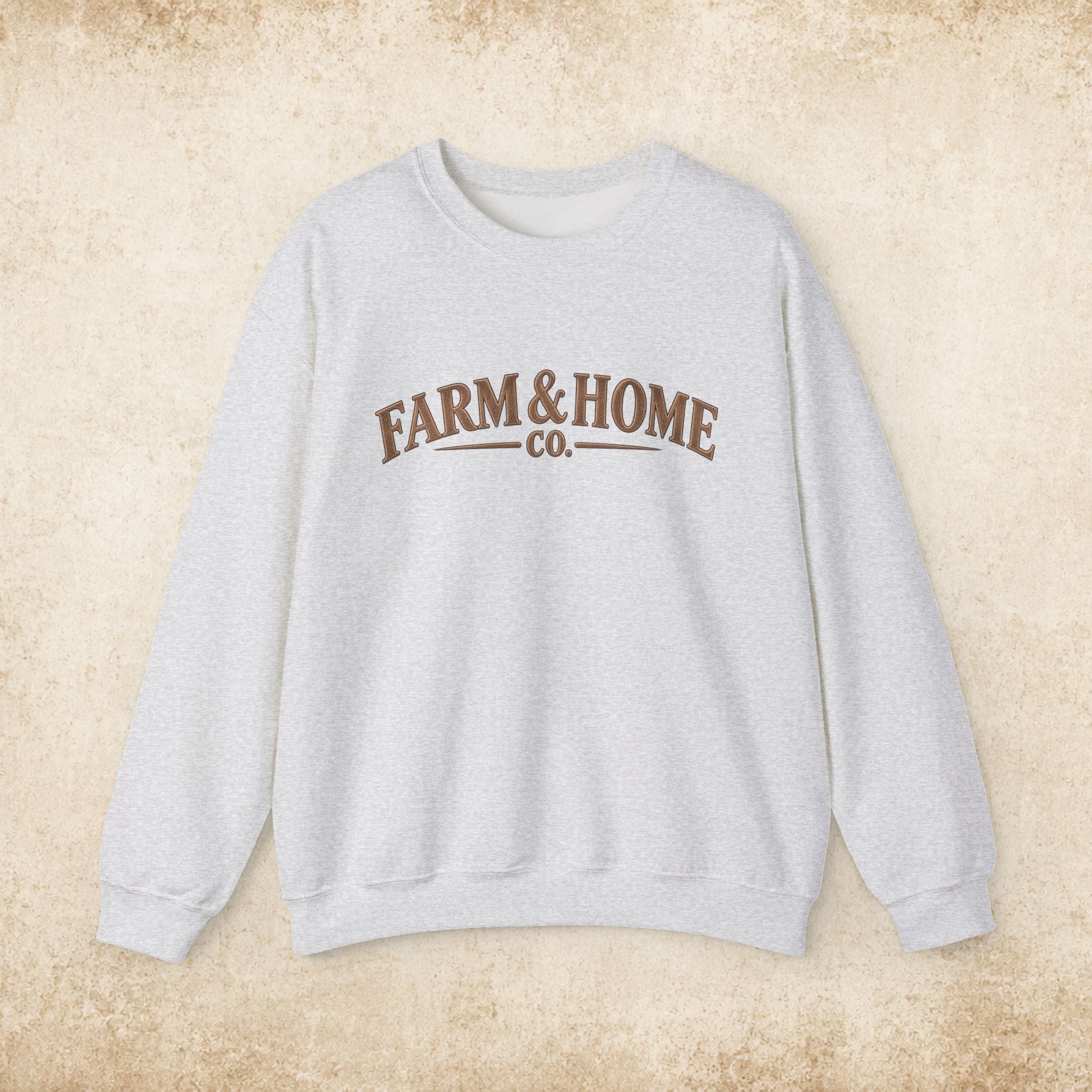 Farm & Home Co. Crewneck Sweatshirt - Rustic Farmhouse Logo Pullover