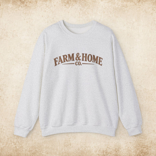 Farm & Home Co. Crewneck Sweatshirt - Rustic Farmhouse Logo Pullover