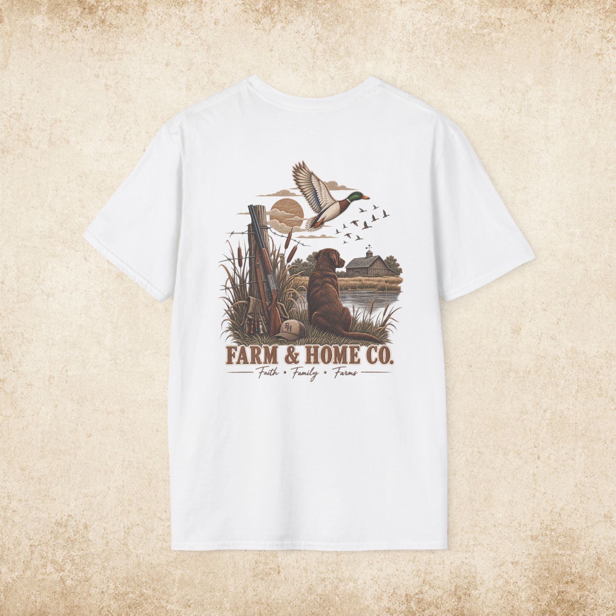 Farm & Home Co. Logo T-Shirt — Minimal Rustic Chest Graphic
