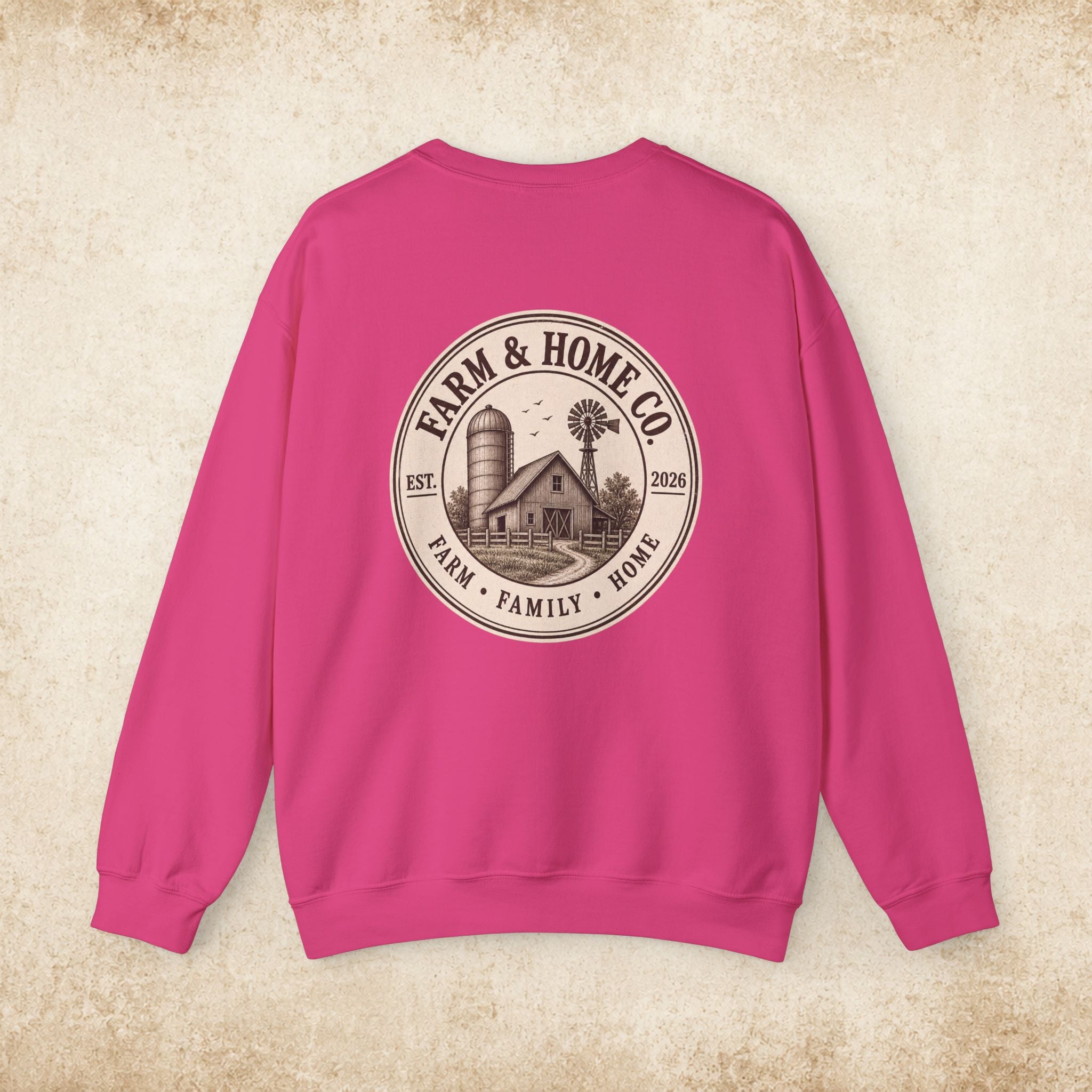 Farm & Home Co. Crewneck Sweatshirt - Rustic Farmhouse Logo Pullover