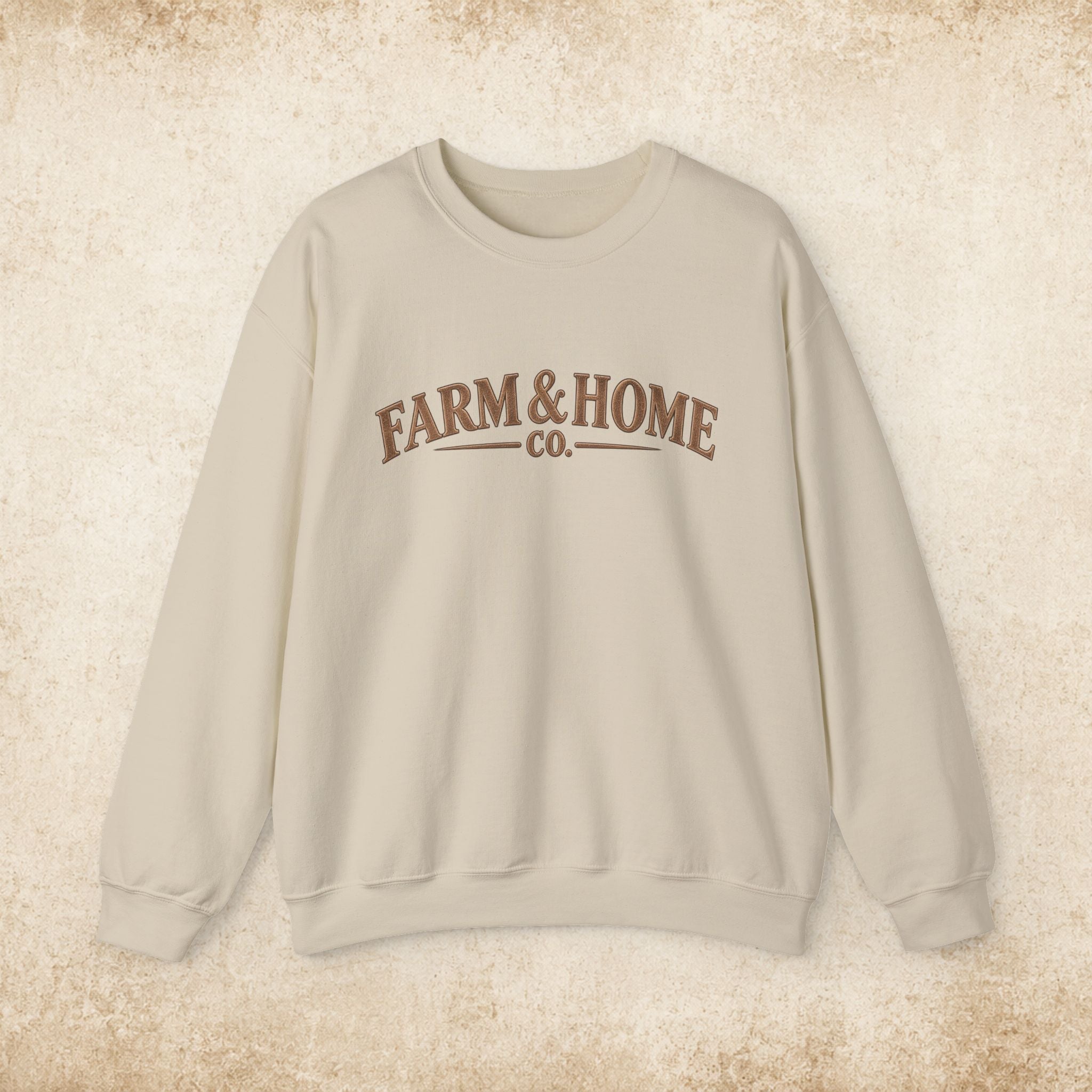 Farm & Home Co. Crewneck Sweatshirt - Rustic Farmhouse Logo Pullover