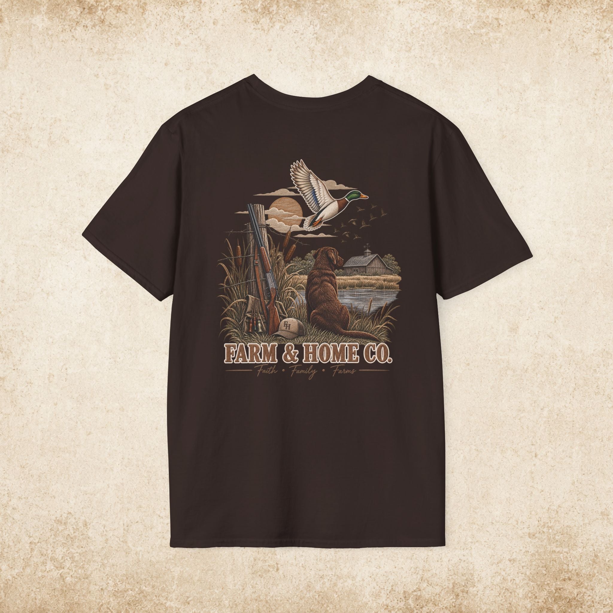 Farm & Home Co. Logo T-Shirt — Minimal Rustic Chest Graphic