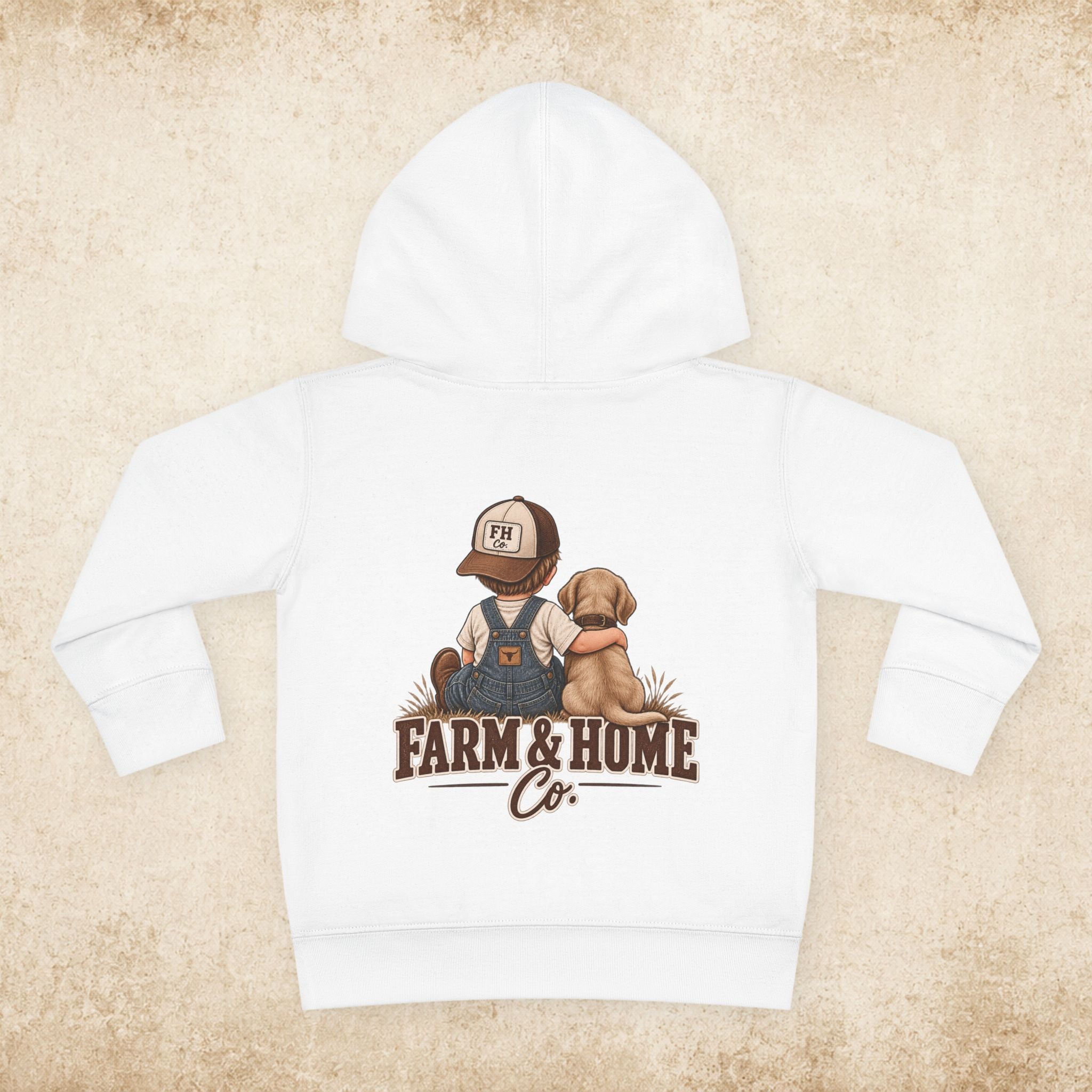 Toddler Hoodie - "Farm & Home Co." Cute Farmer and Puppy Pullover