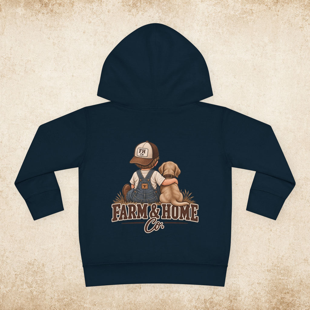 Toddler Hoodie - "Farm & Home Co." Cute Farmer and Puppy Pullover