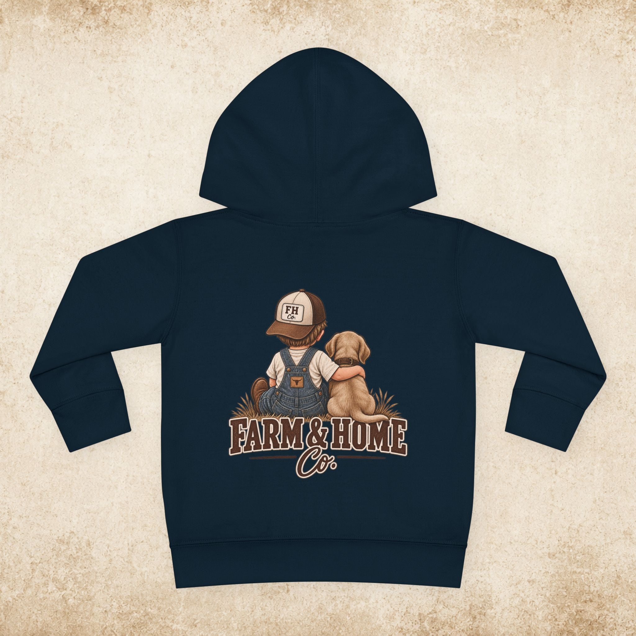 Toddler Hoodie - "Farm & Home Co." Cute Farmer and Puppy Pullover