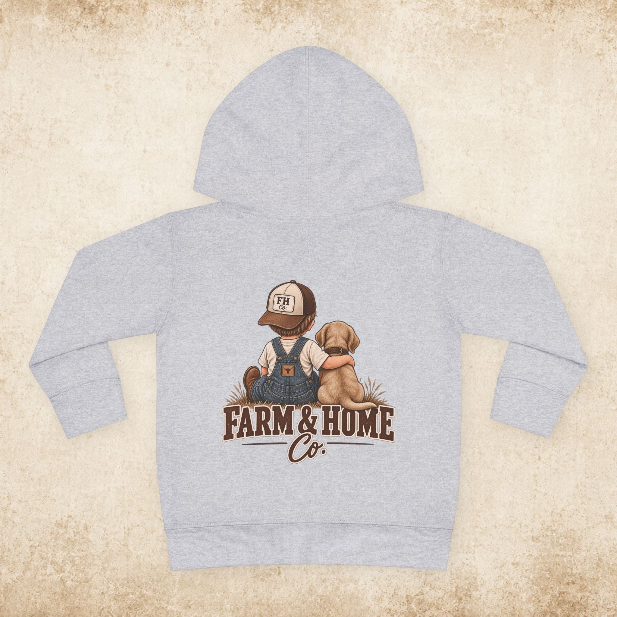Toddler Hoodie - "Farm & Home Co." Cute Farmer and Puppy Pullover