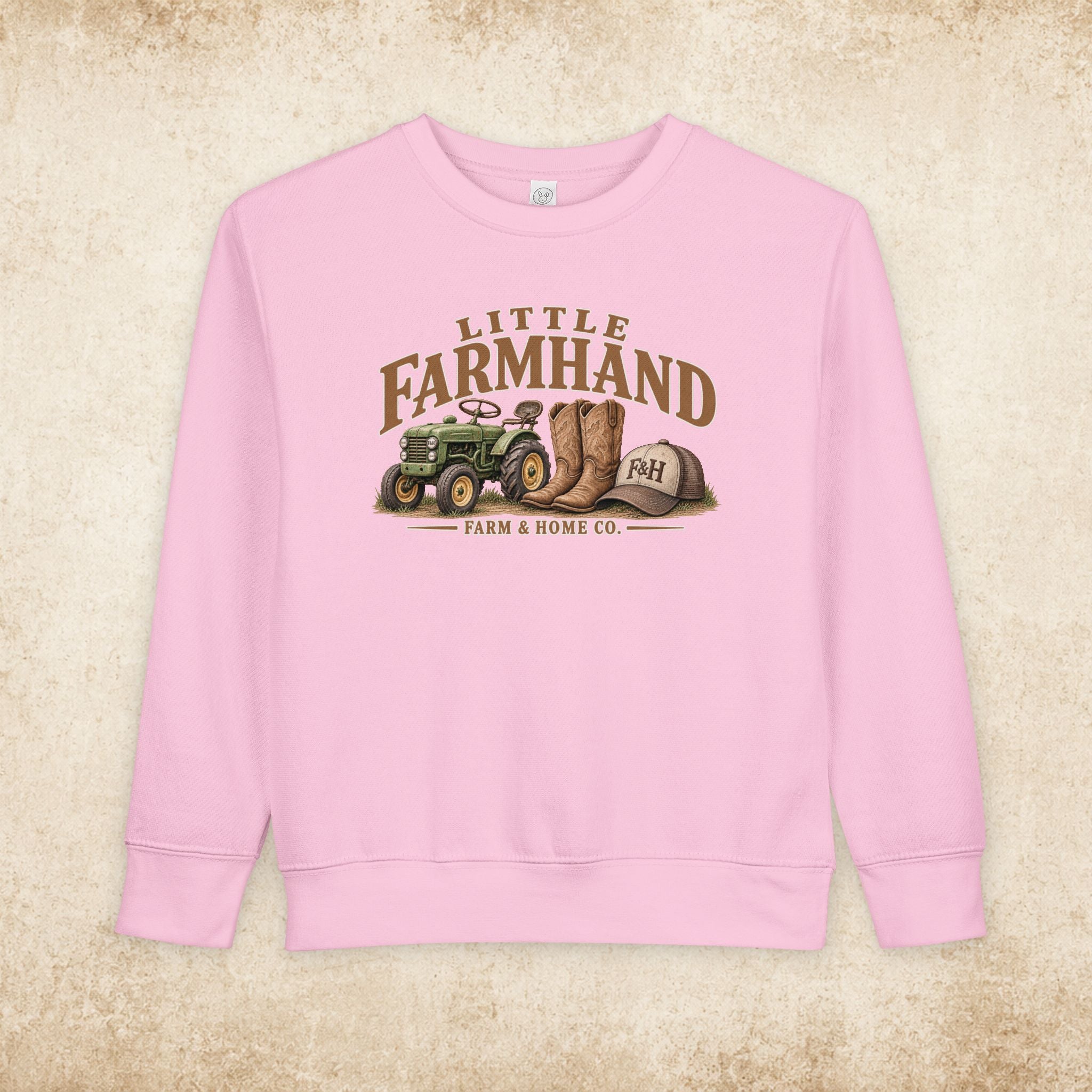 Little Farmhand Toddler Sweatshirt – Vintage Tractor & Boots Kids Pullover