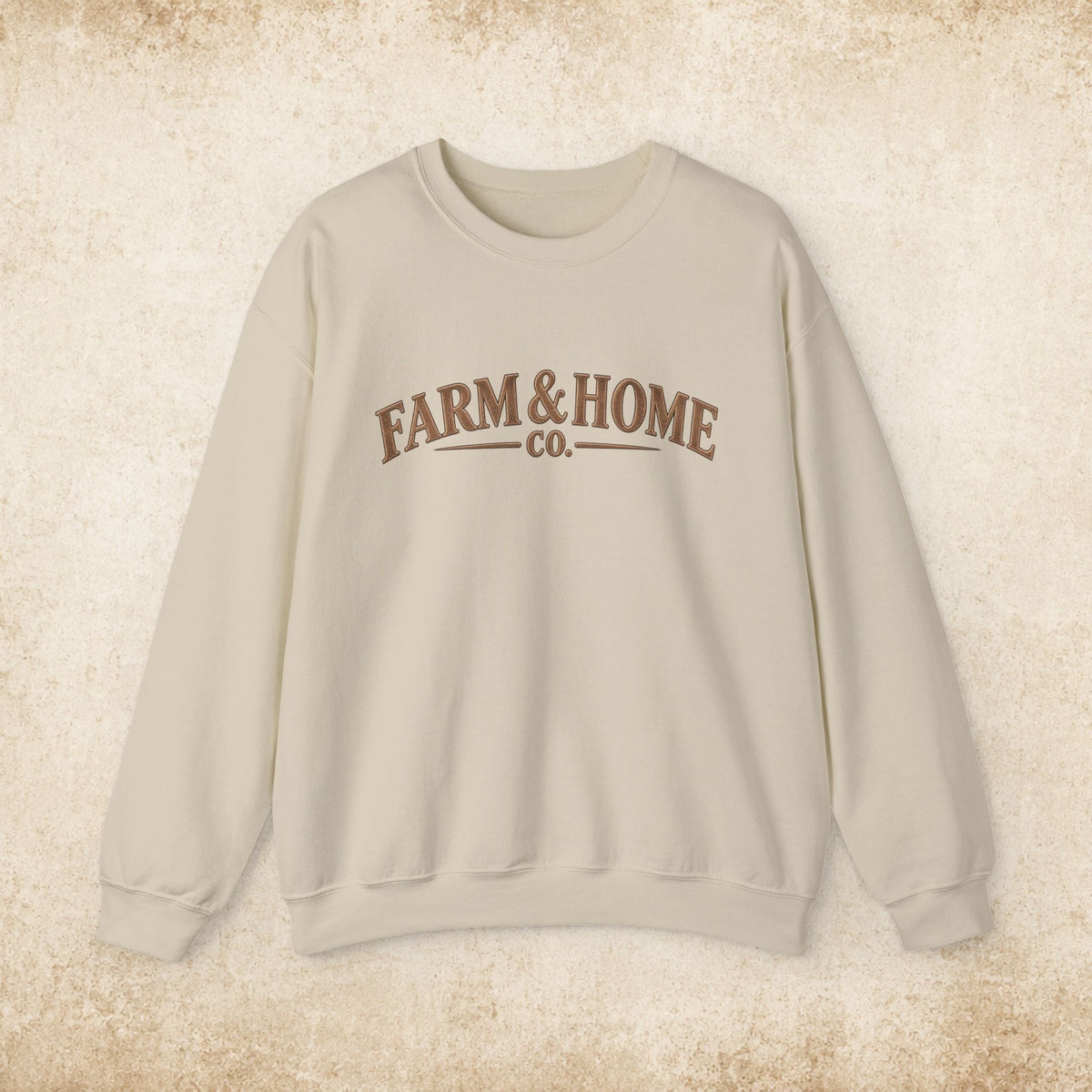 Farm & Home Co. Crewneck Sweatshirt - Rustic Farmhouse Logo Pullover - farm&homeco