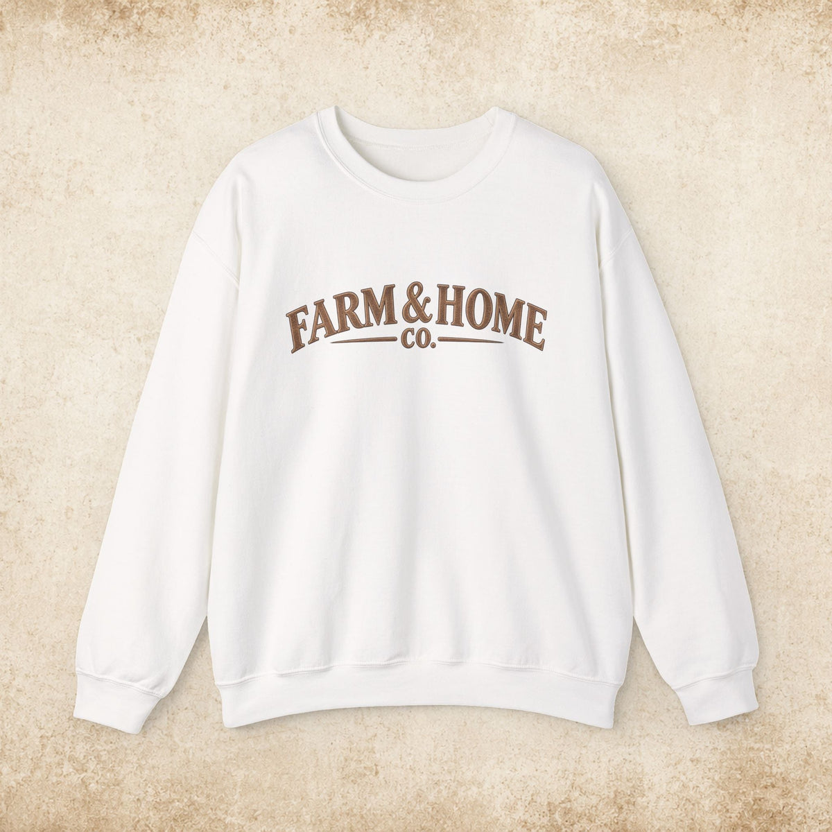 Farm & Home Co. Crewneck Sweatshirt - Rustic Farmhouse Logo Pullover - farm&homeco