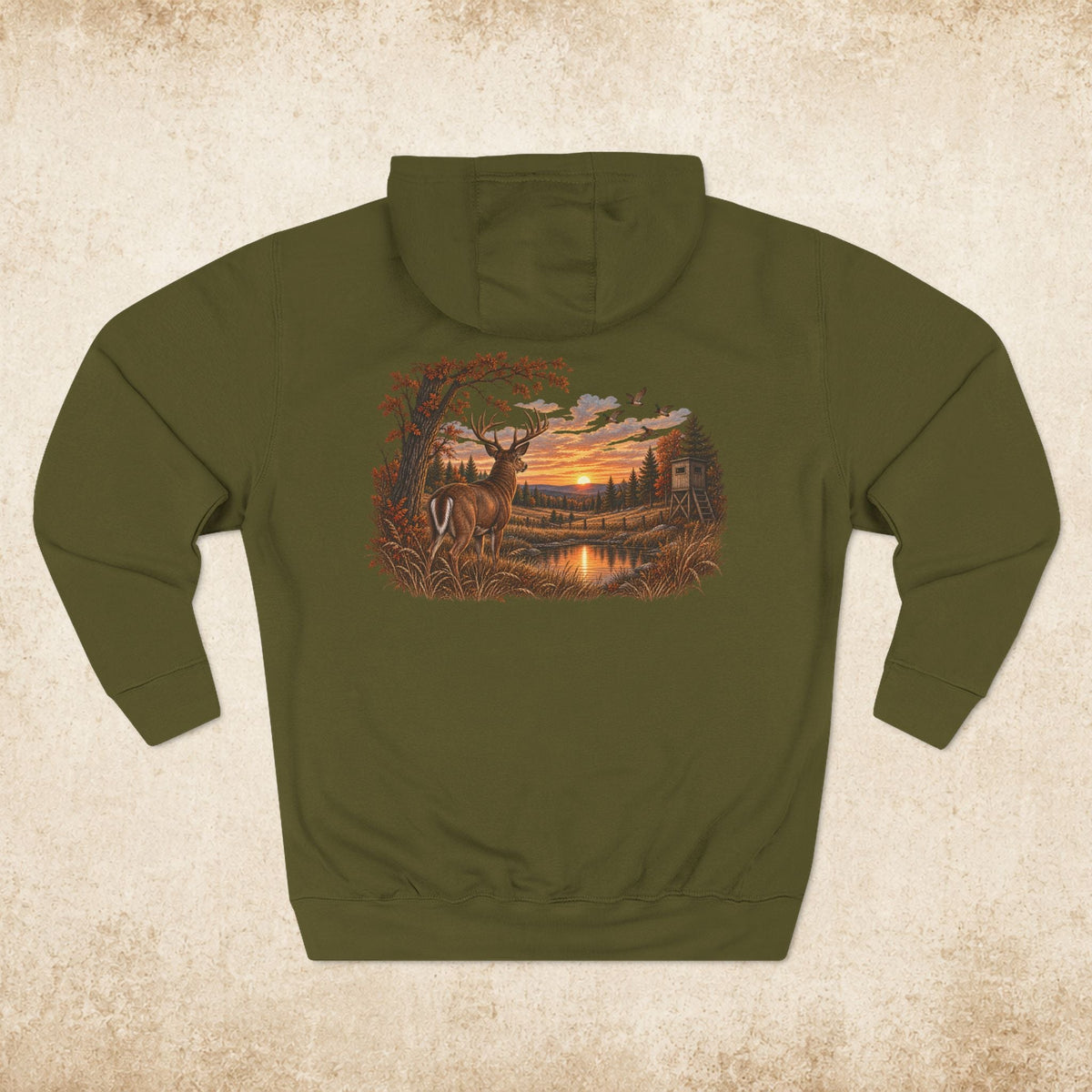Hoodie — Rustic Deer Sunset Fleece Hoodie - farm&homeco
