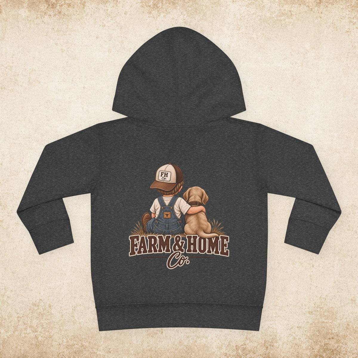 Toddler Hoodie - "Farm & Home Co." Cute Farmer and Puppy Pullover - farm&homeco