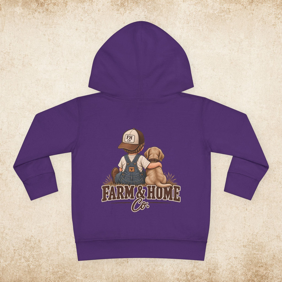 Toddler Hoodie - "Farm & Home Co." Cute Farmer and Puppy Pullover - farm&homeco