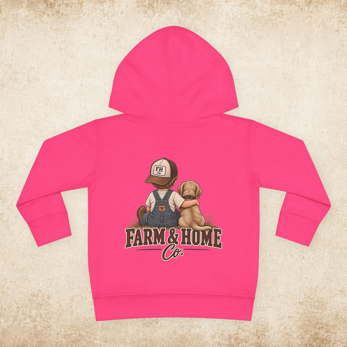 Toddler Hoodie - "Farm & Home Co." Cute Farmer and Puppy Pullover - farm&homeco