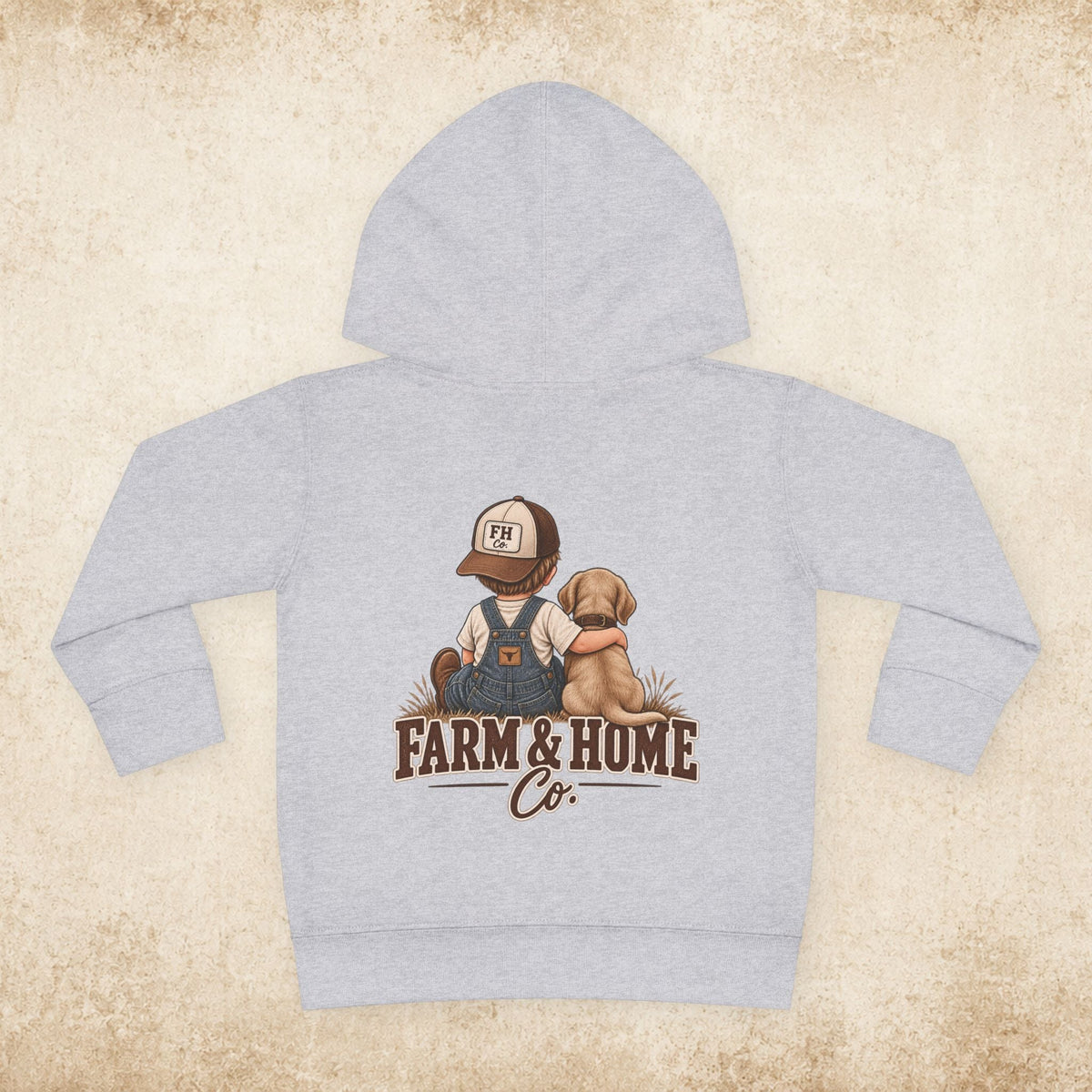 Toddler Hoodie - "Farm & Home Co." Cute Farmer and Puppy Pullover - farm&homeco