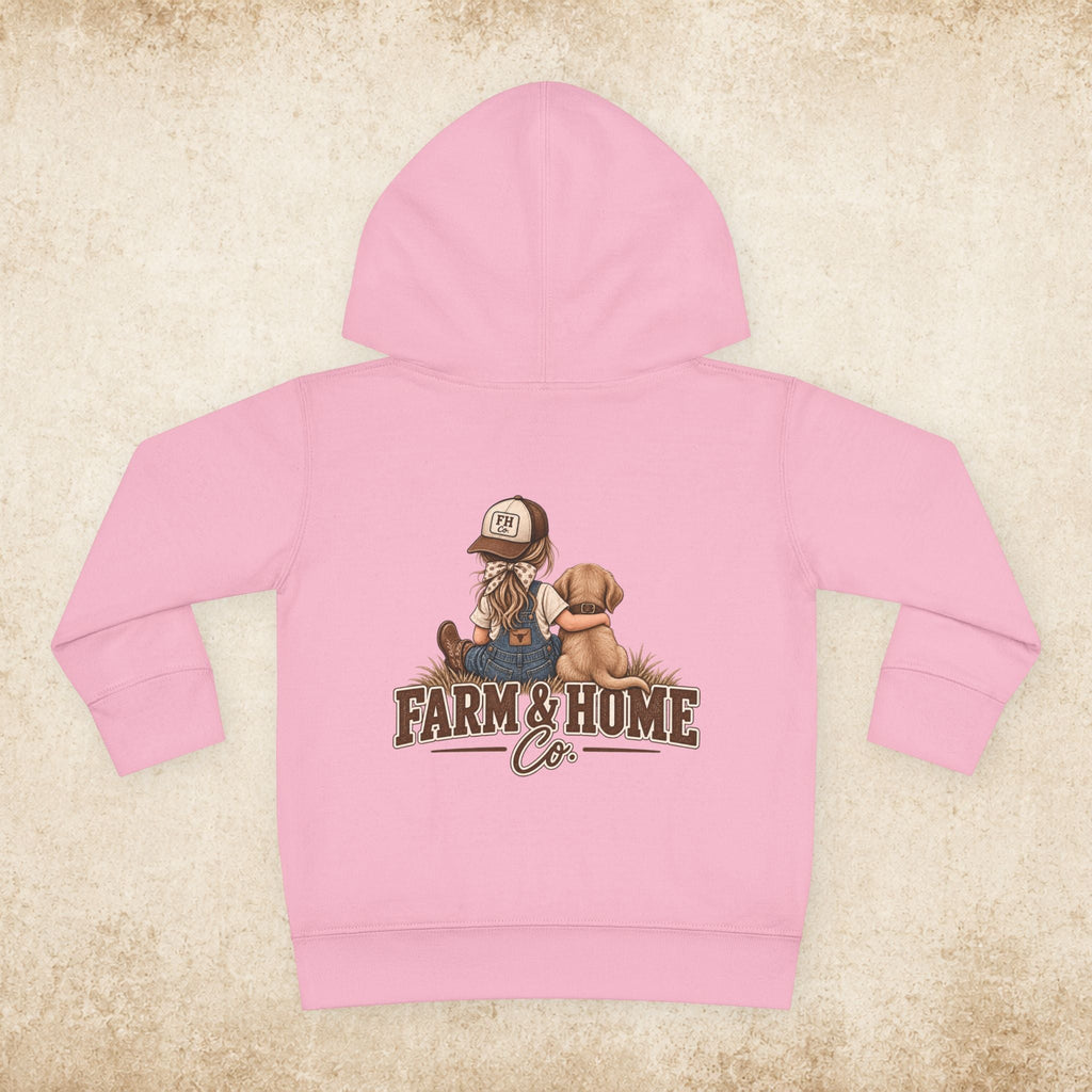 Toddler Hoodie — Farm & Home Co. Kids Pullover with Girl and Puppy Graphic - farm&homeco